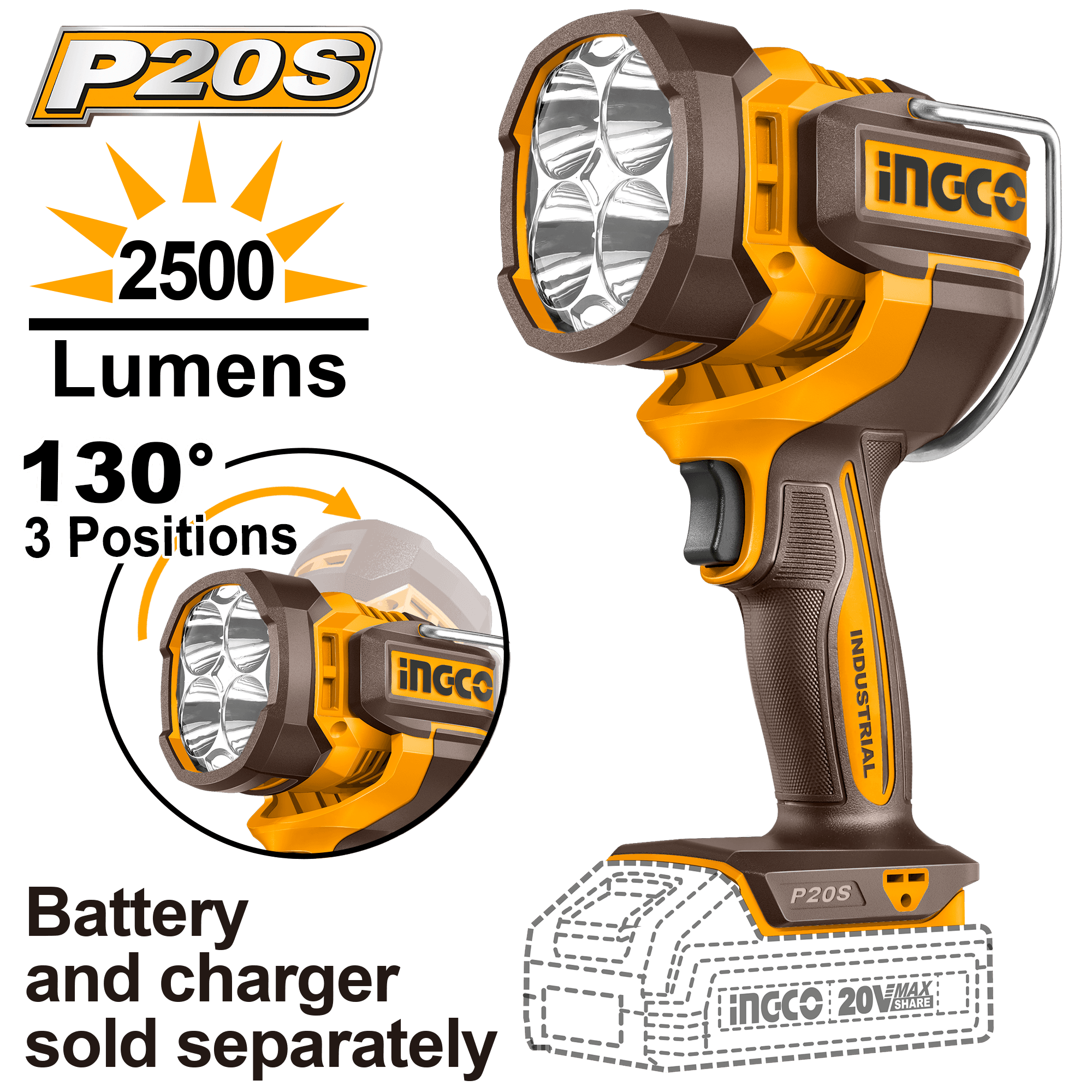 Lanterna 20V 2500 Lumeni