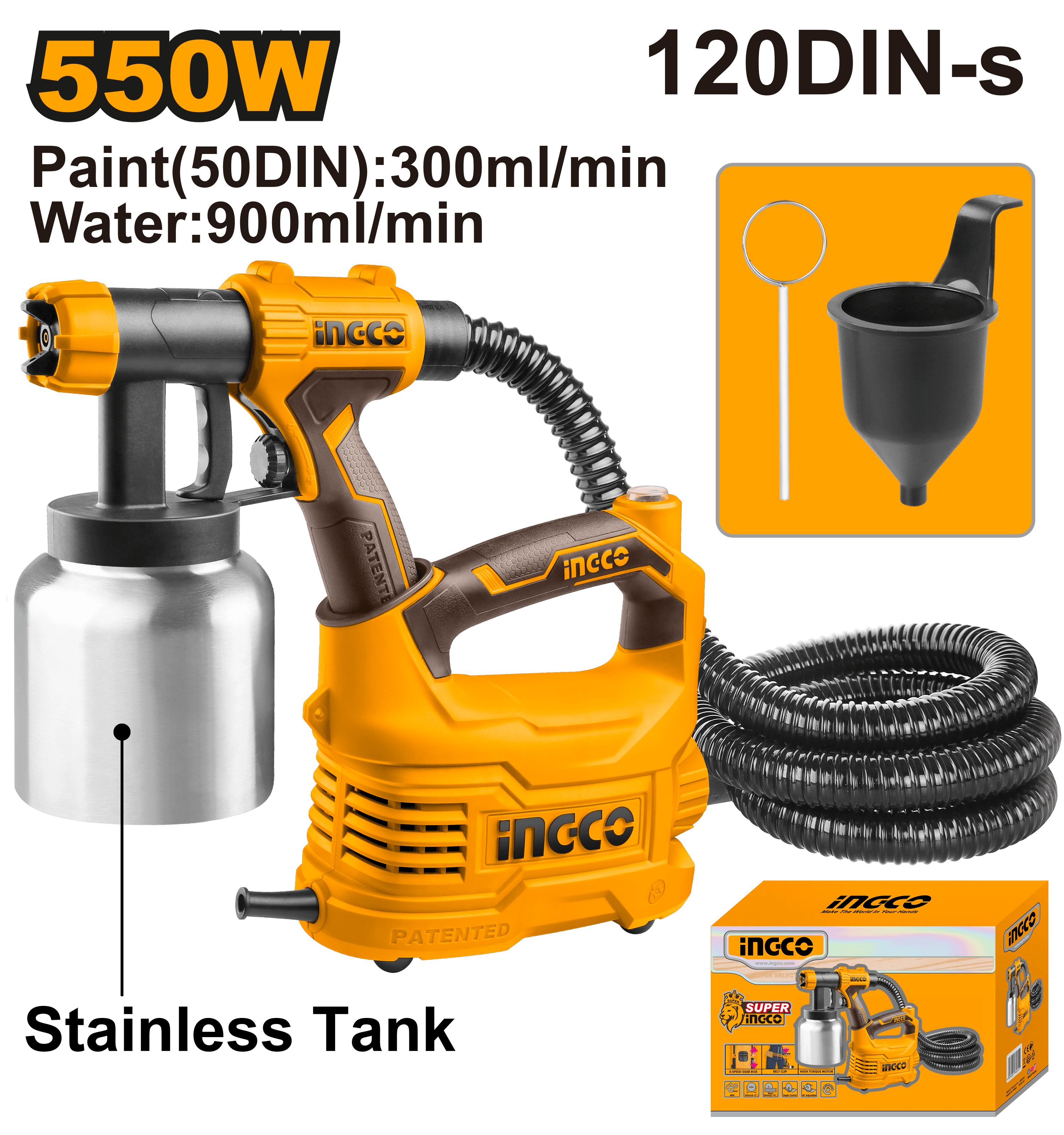 Pistol Vopsit 550W cu Vas Jos Metalic