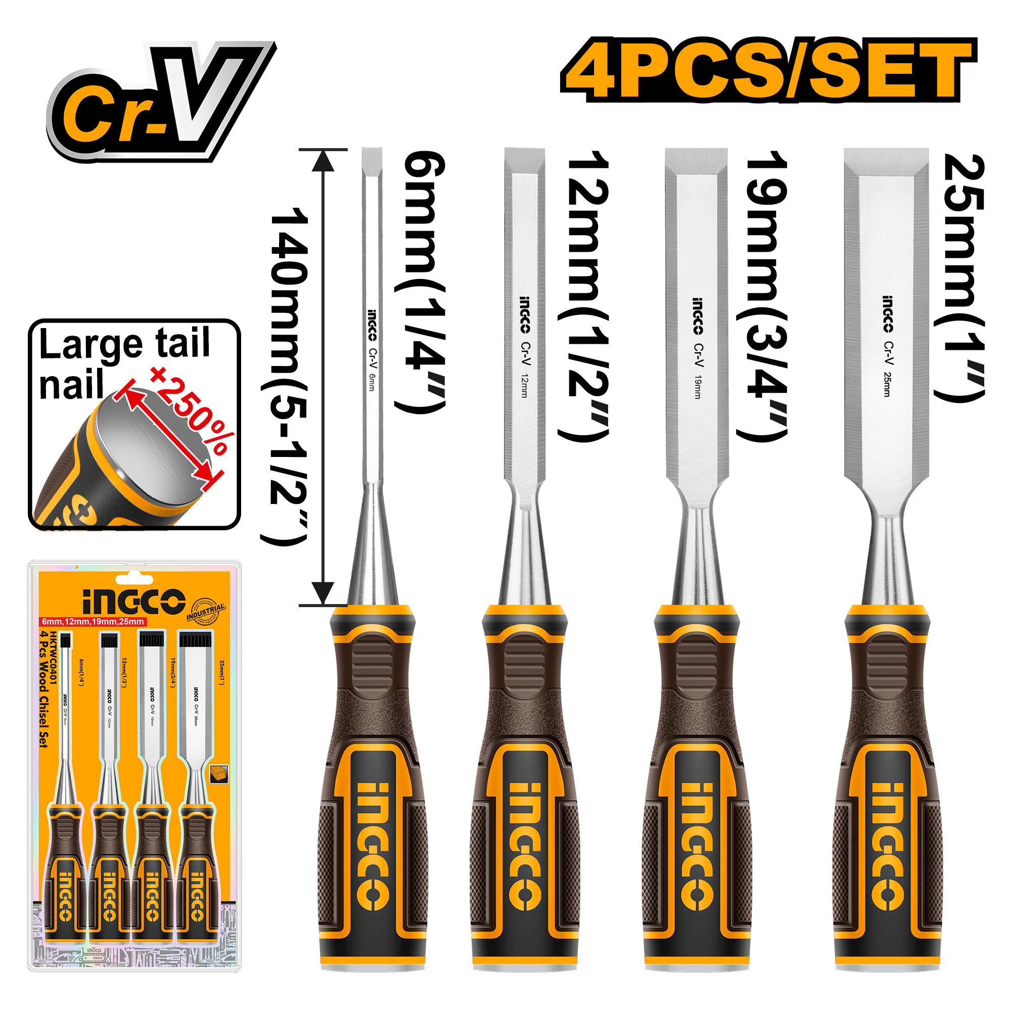 Dalta pentru Lemn Set 4buc