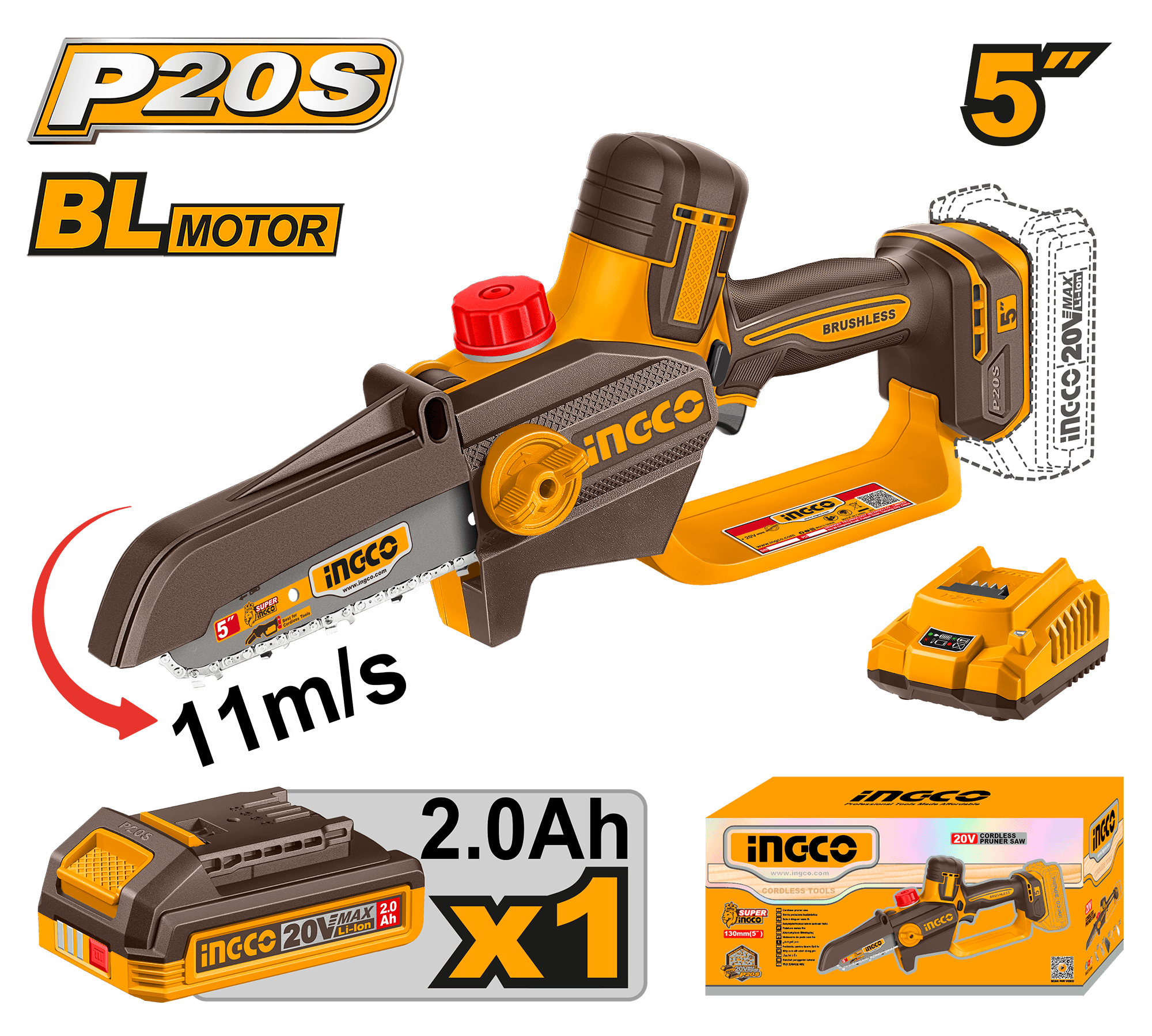 Fierastrau de Mana 20V 13cm cu Ungere