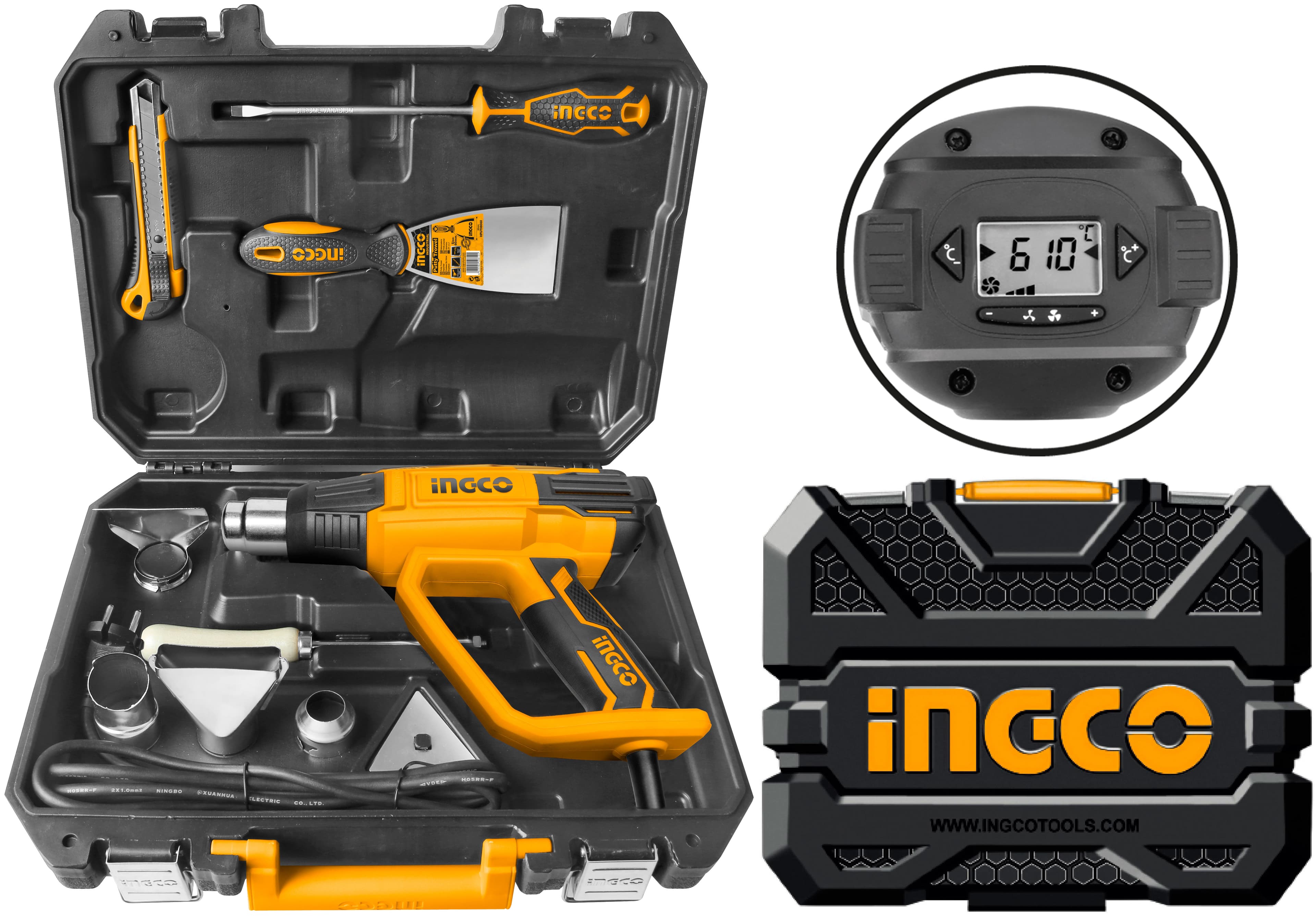 Pistol Aer cald 2000W cu Reglaj + Accesorii