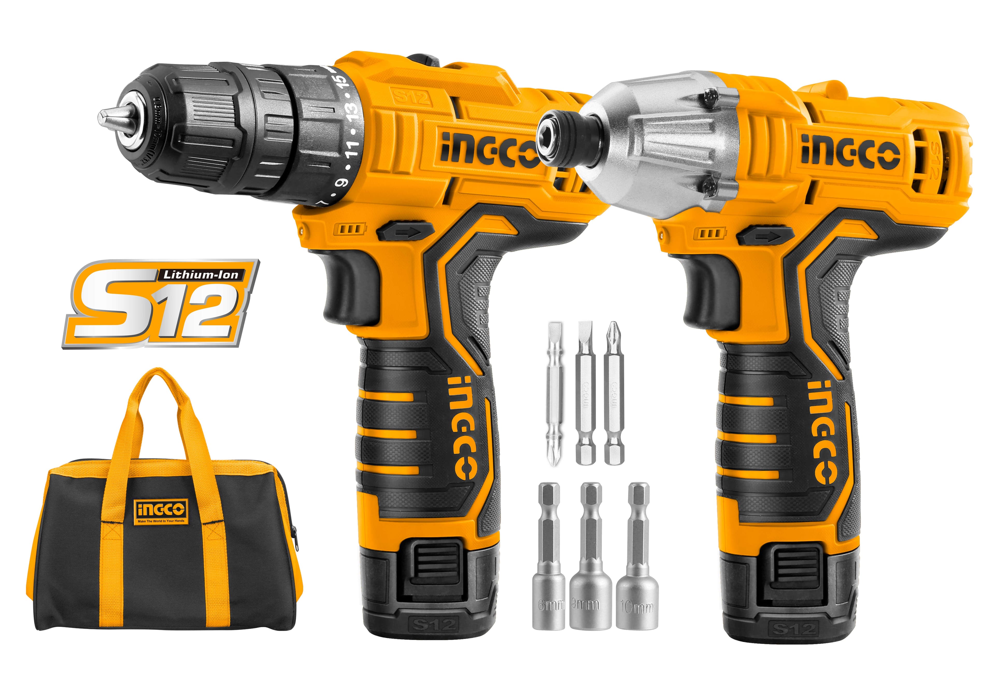 Bormasina+Autofiletanta cu Impact 12V + Accesorii