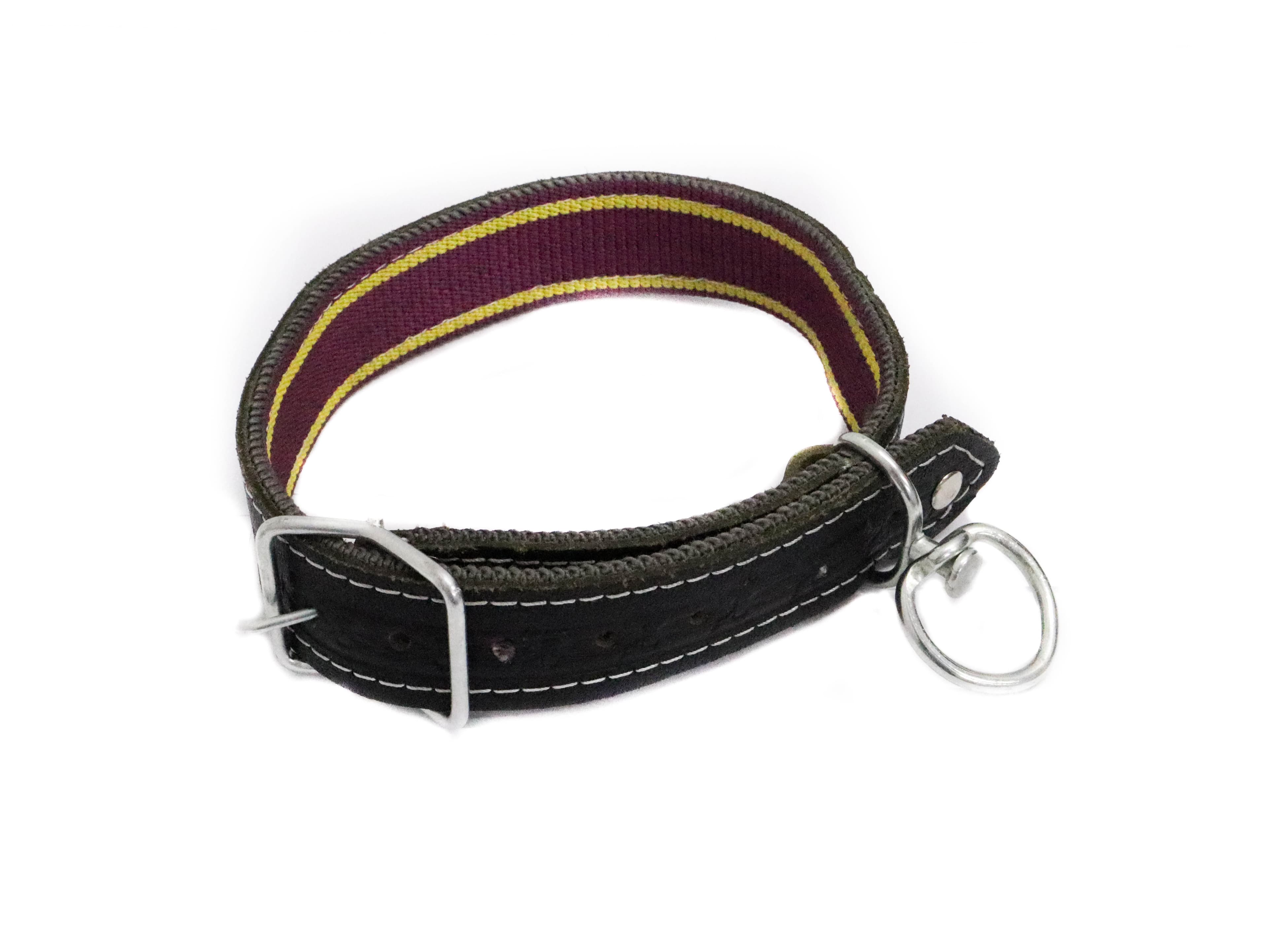 Curea din Piele+Material Textil pentru Caine