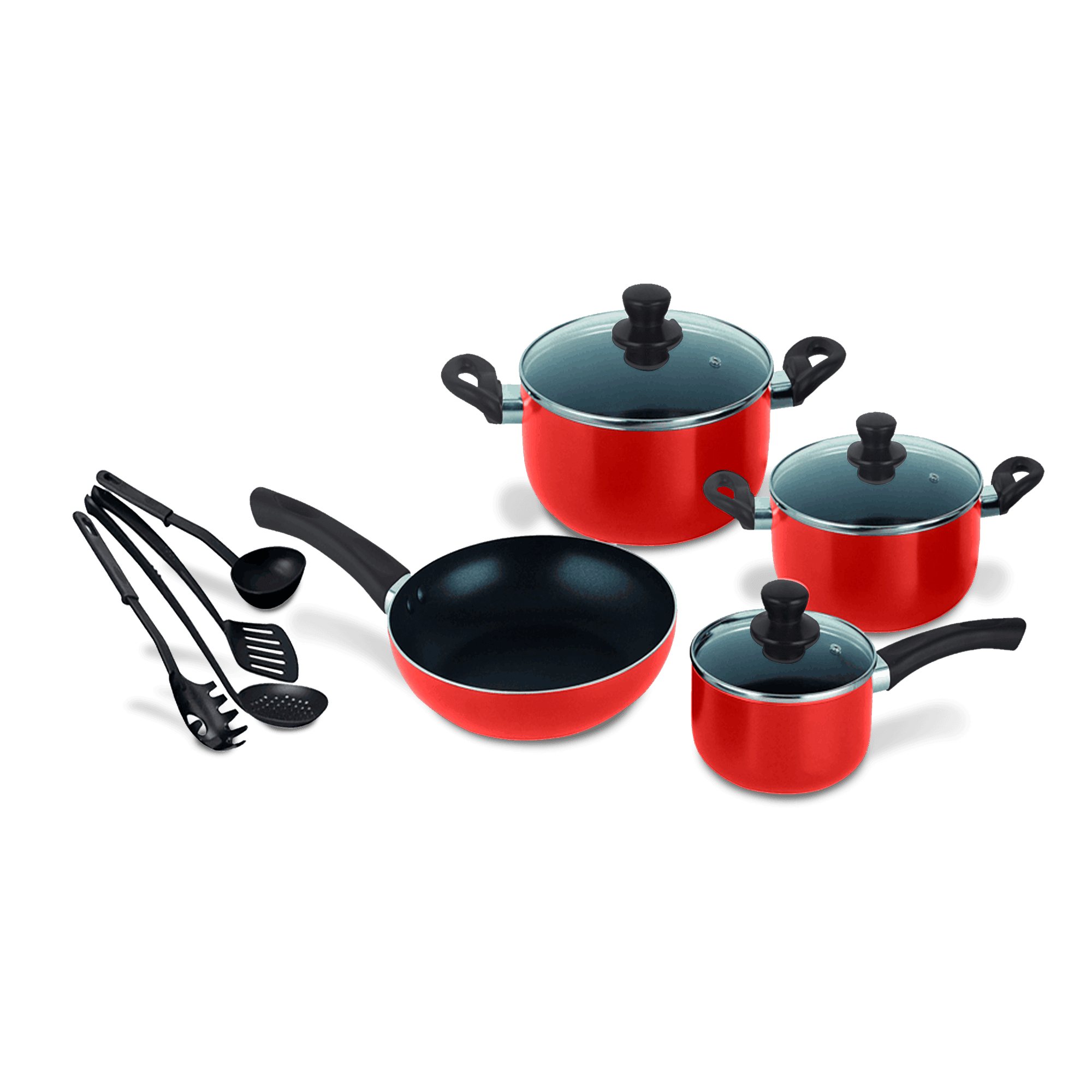 Set de Oale cu Tigaie, Capace de Sticala si Spatule 11 buc