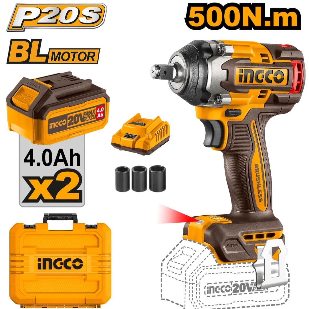 Filetanta 20V BL 1/2 500nm cu 2 x 4.0Ah