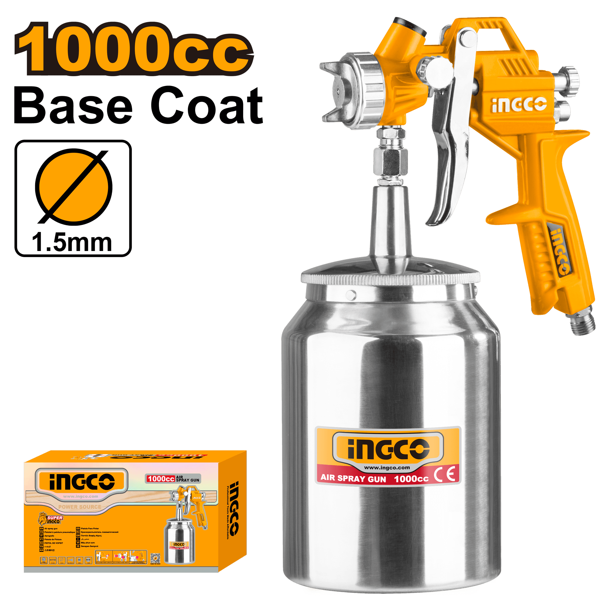 Pistol pentru Vopsit cu Vas Jos din Metal 1000ml