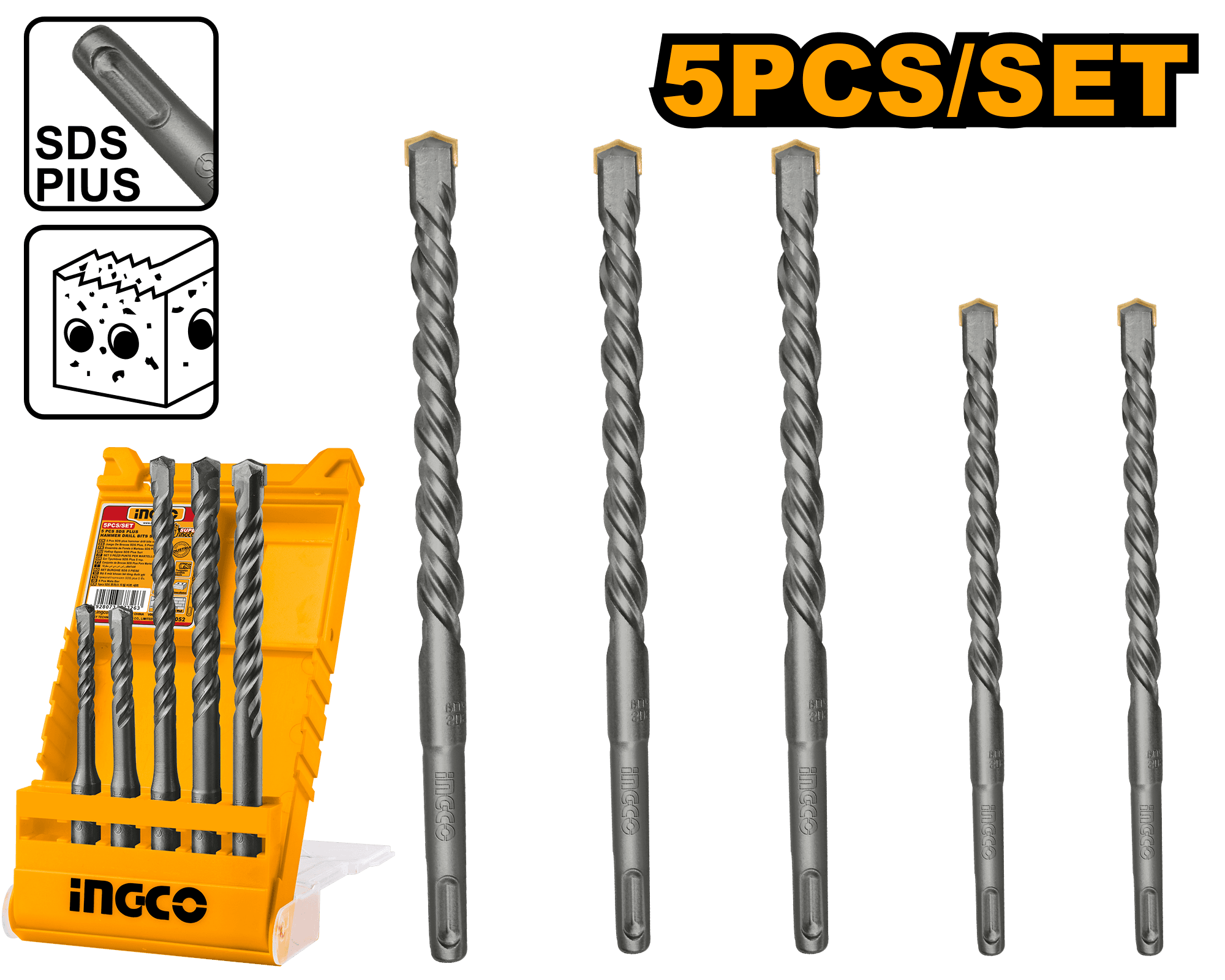 Set de Burghie pentru Beton SDS 5buc