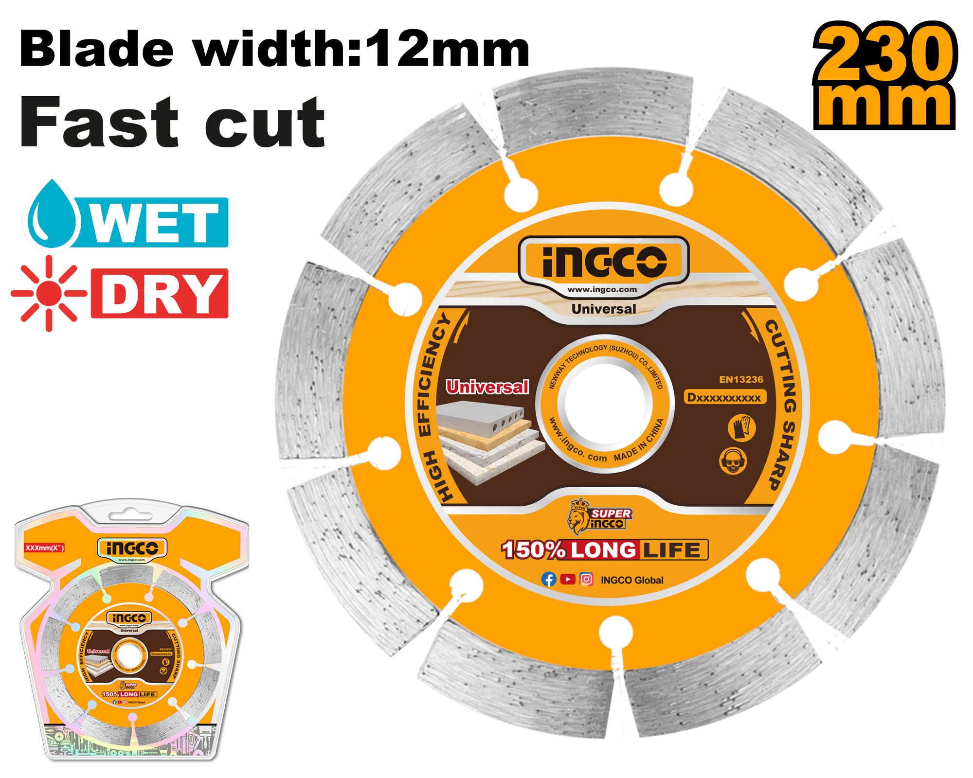 Disc Diamantat Segmentat Grosime 10mm Industrial