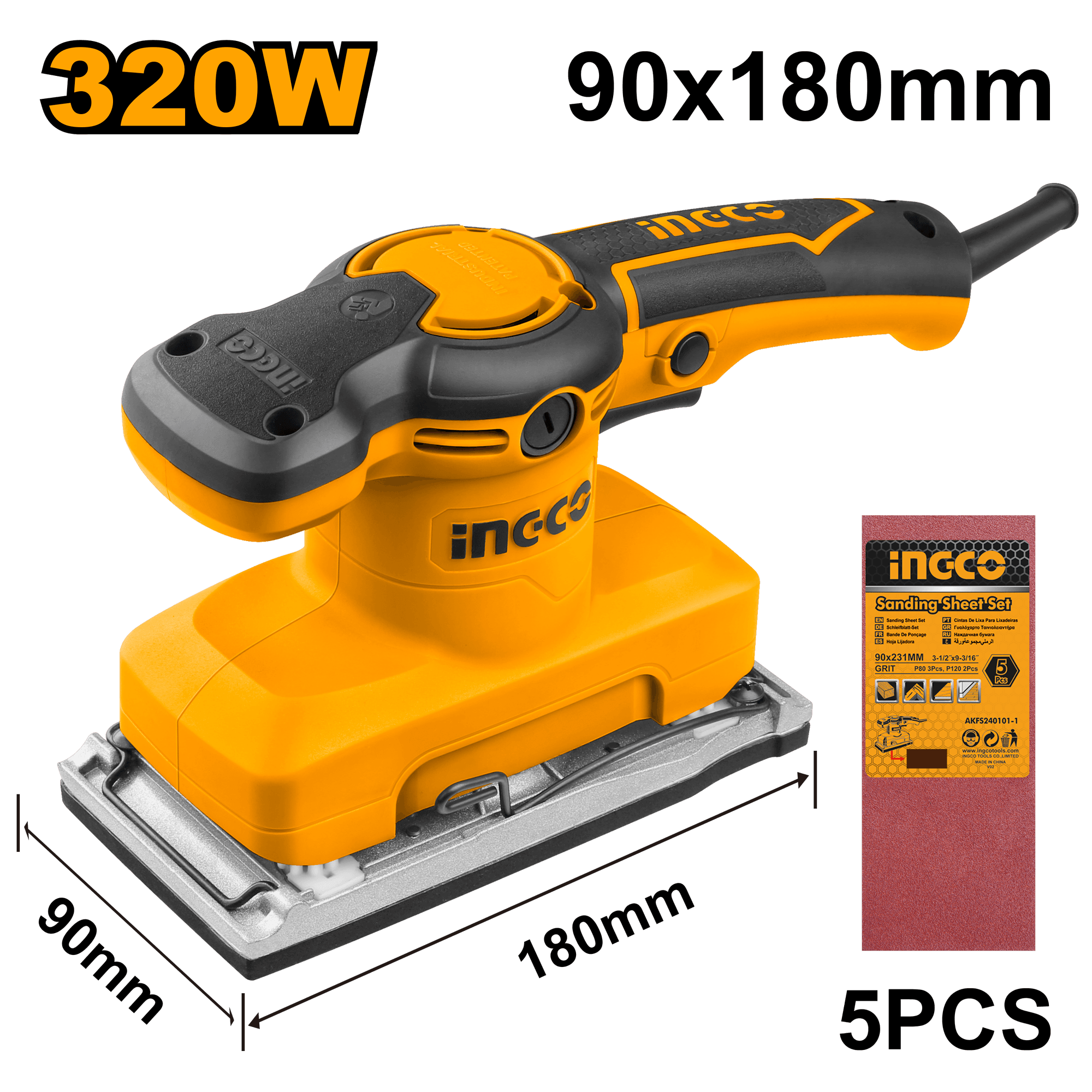 Slefuitor Electric 320W+5pcs 180mmx90mm