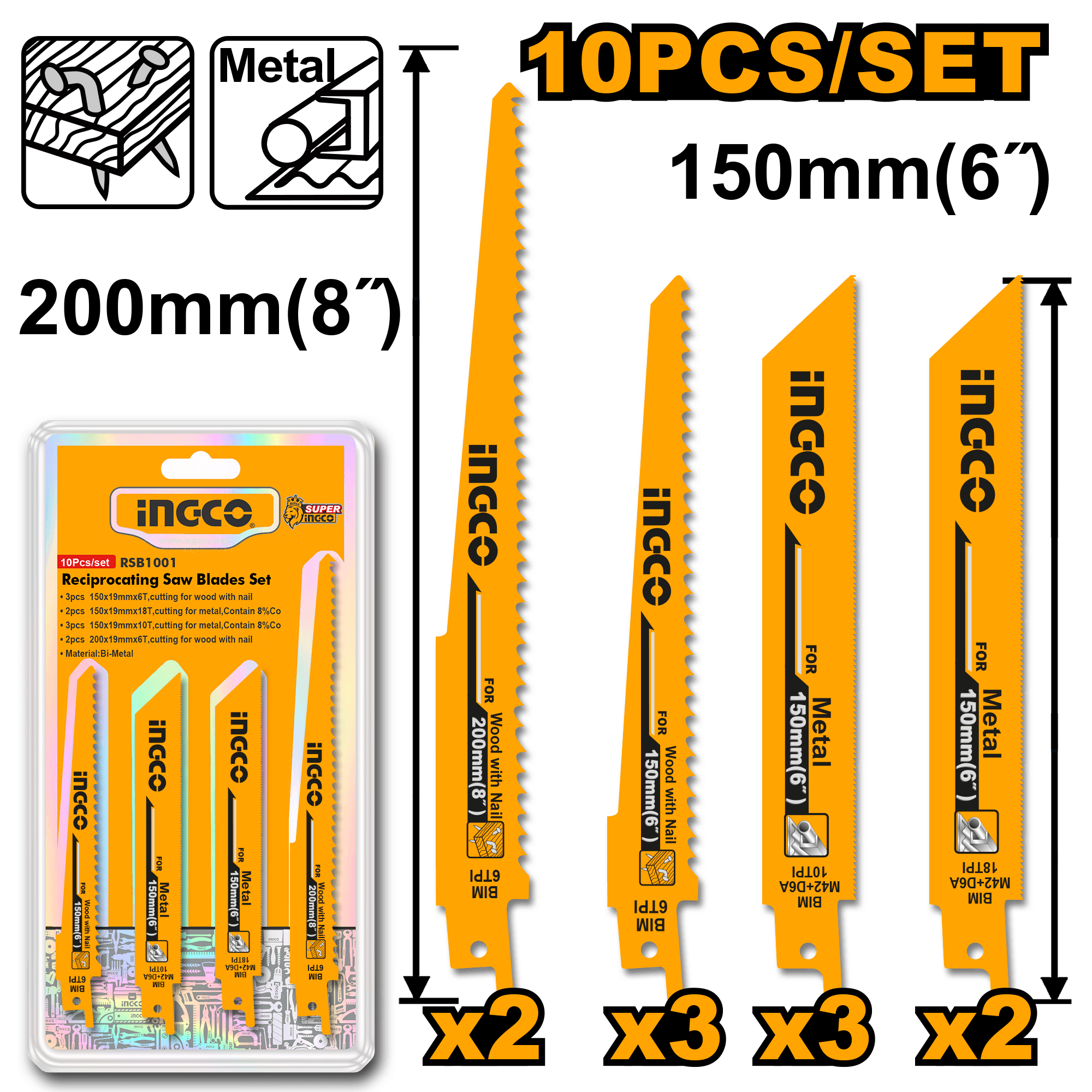 Panza Fierastrau Sabie Metal Lemn set 10buc (nou)
