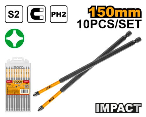 Set Biti PH2 Lungi Impact Surubelnita 10buc 150mm