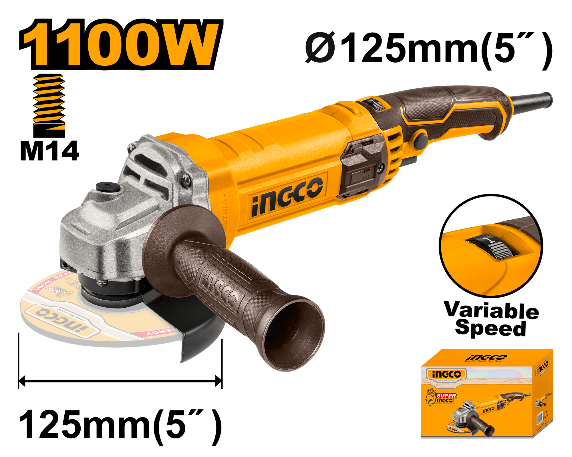 Flex Unghiular 125mm cu Turatie Variabila 1100W