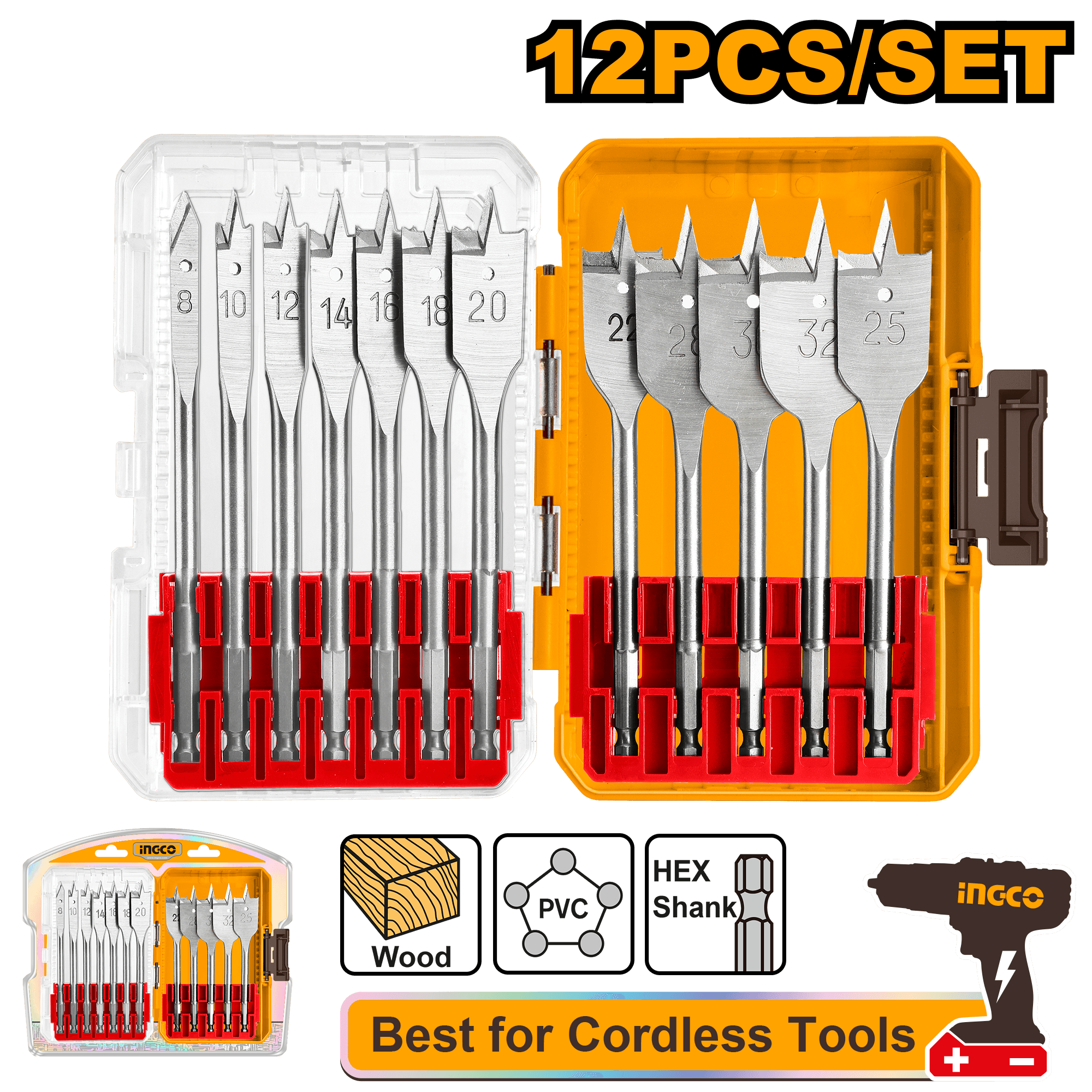 Set Burghie Plate Lemn 12buc