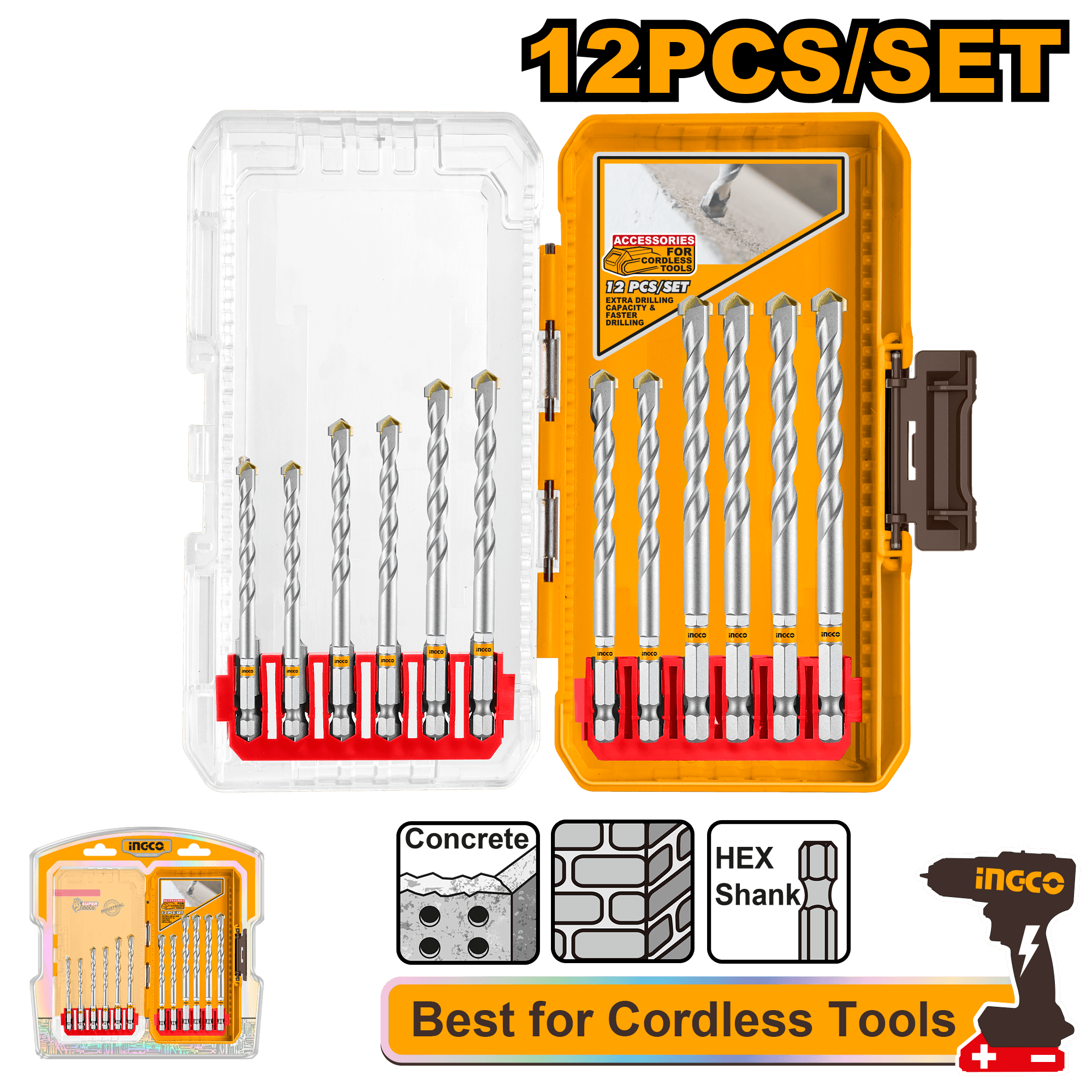 Burghie pentru Beton Set 12buc