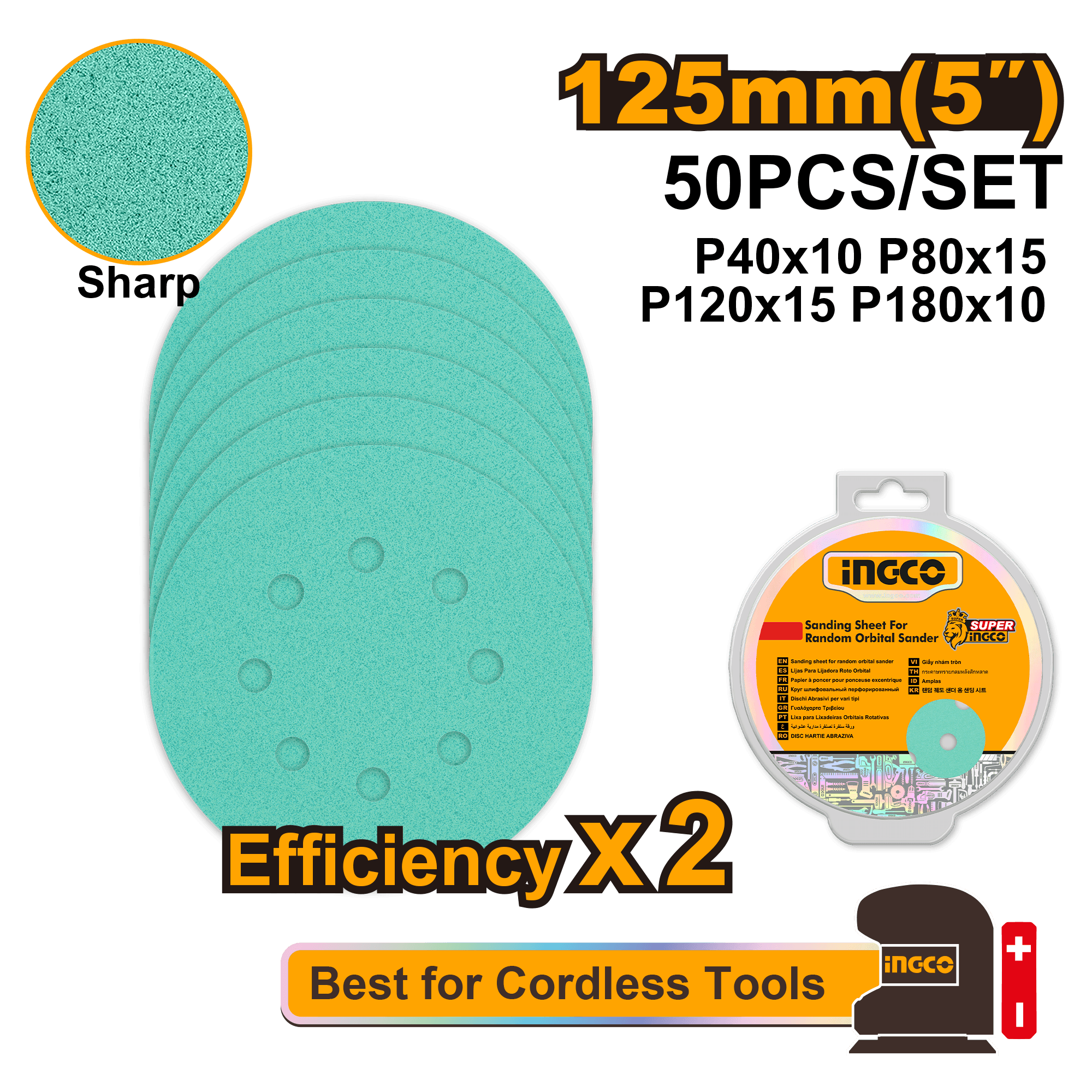 Smirghel 125mm Set 50buc Industrial
