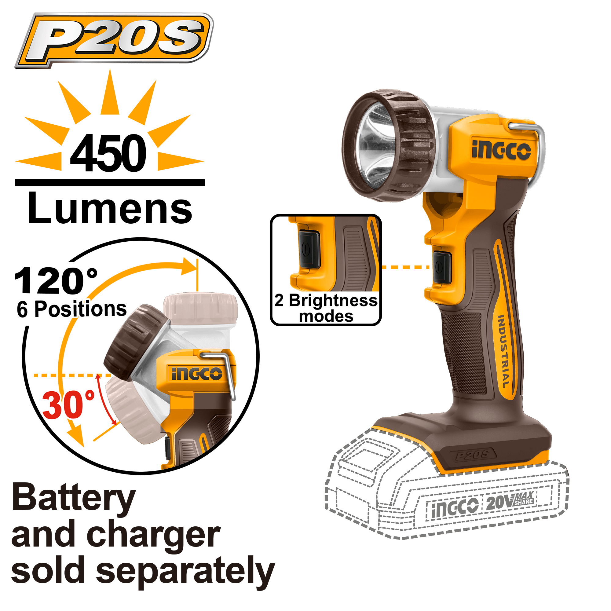 Lanterna 20V 450 Lumeni