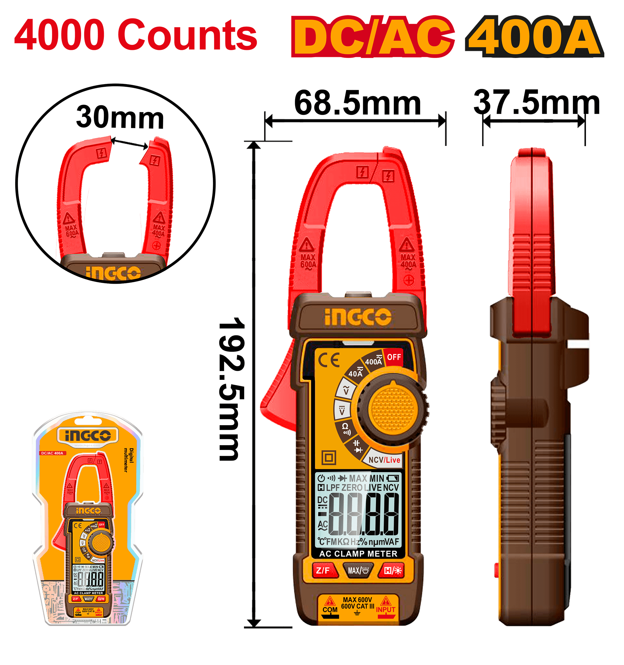 Clampmetru / Voltmetru AC/DC 400A
