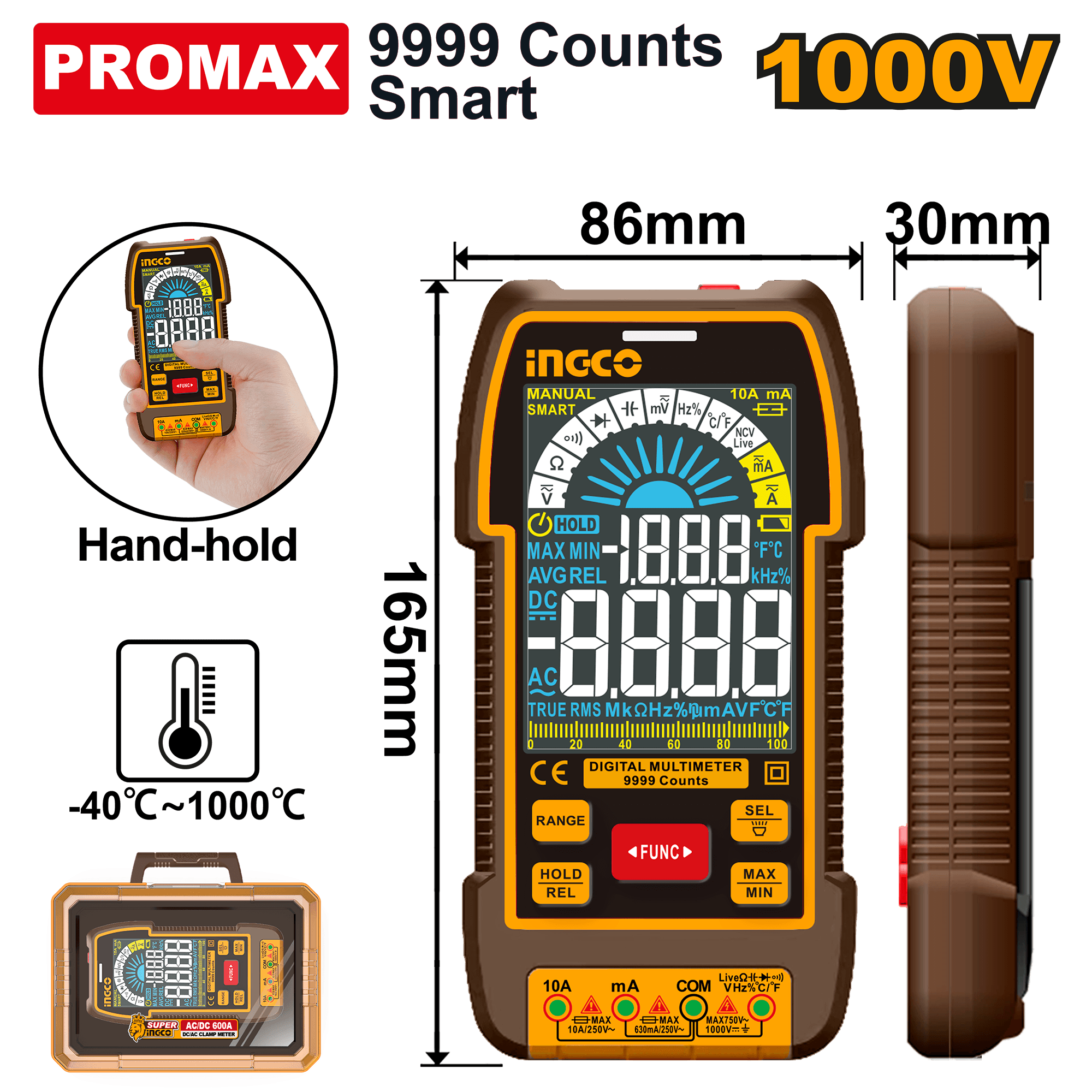 Multimetru Digital 1000V Industrial 9999 Puncte