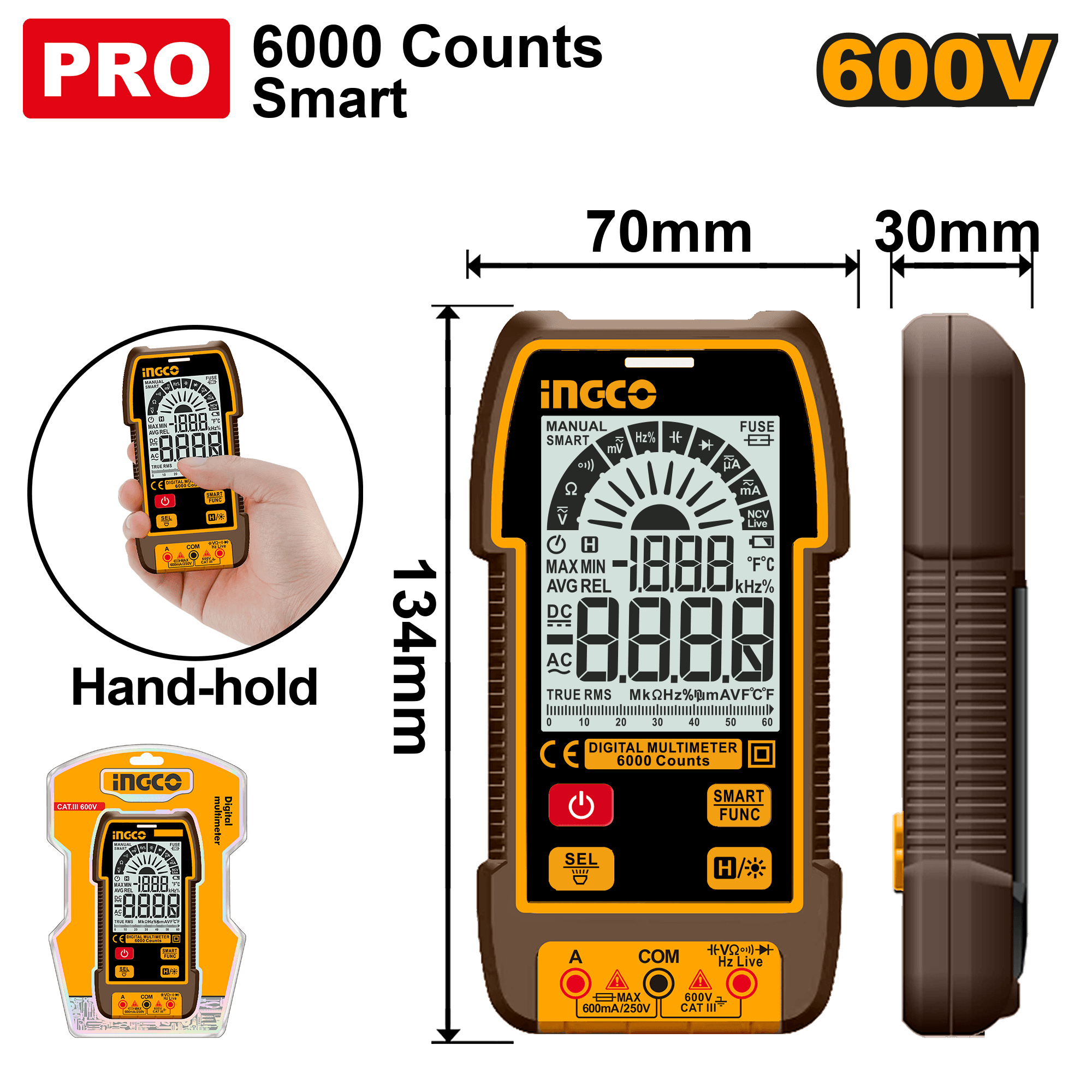 Multimetru Digital 600V Industrial 6000 Puncte