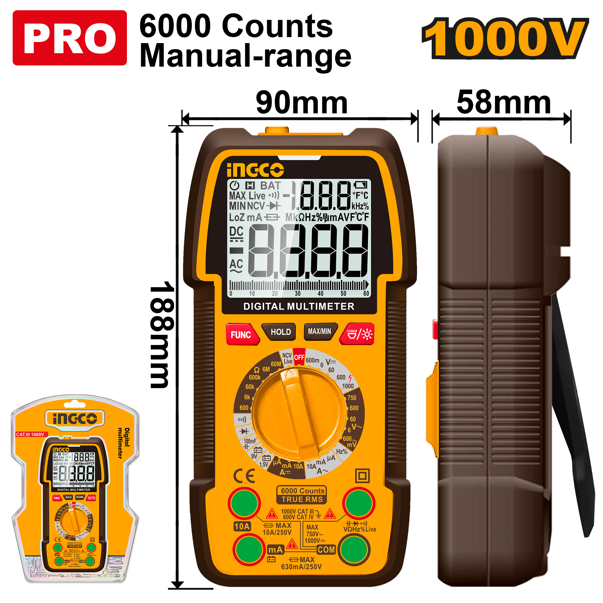 Multimetru Digital 1000V Industrial 6000 Puncte