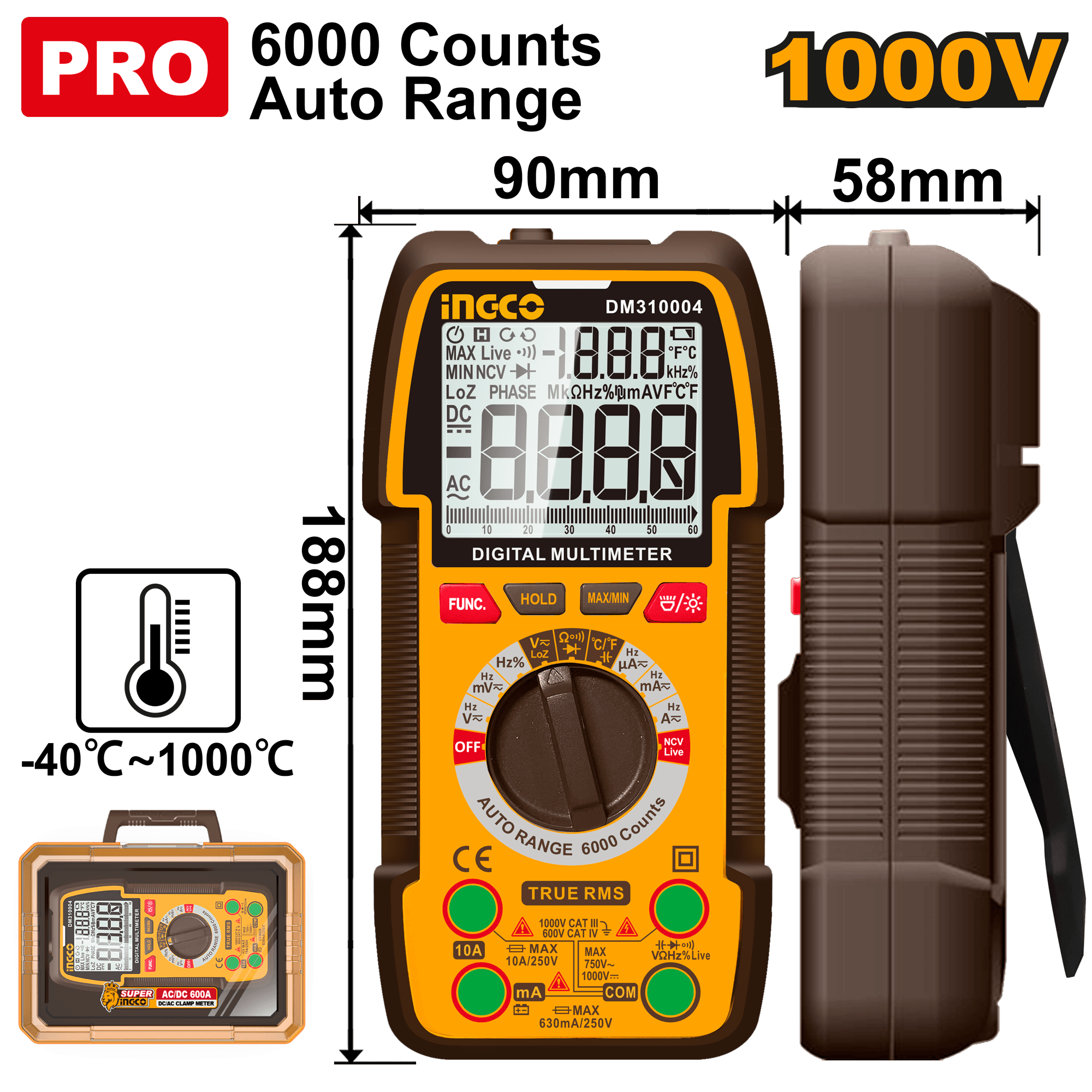 Multimetru Digital 1000V Industrial -40℃~1000℃