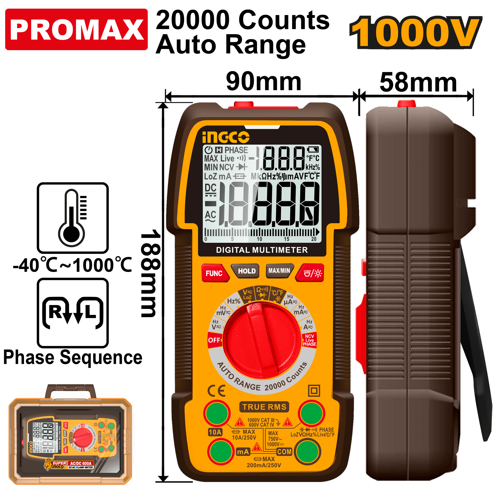 Multimetru Digital 1000V 20000 Puncte