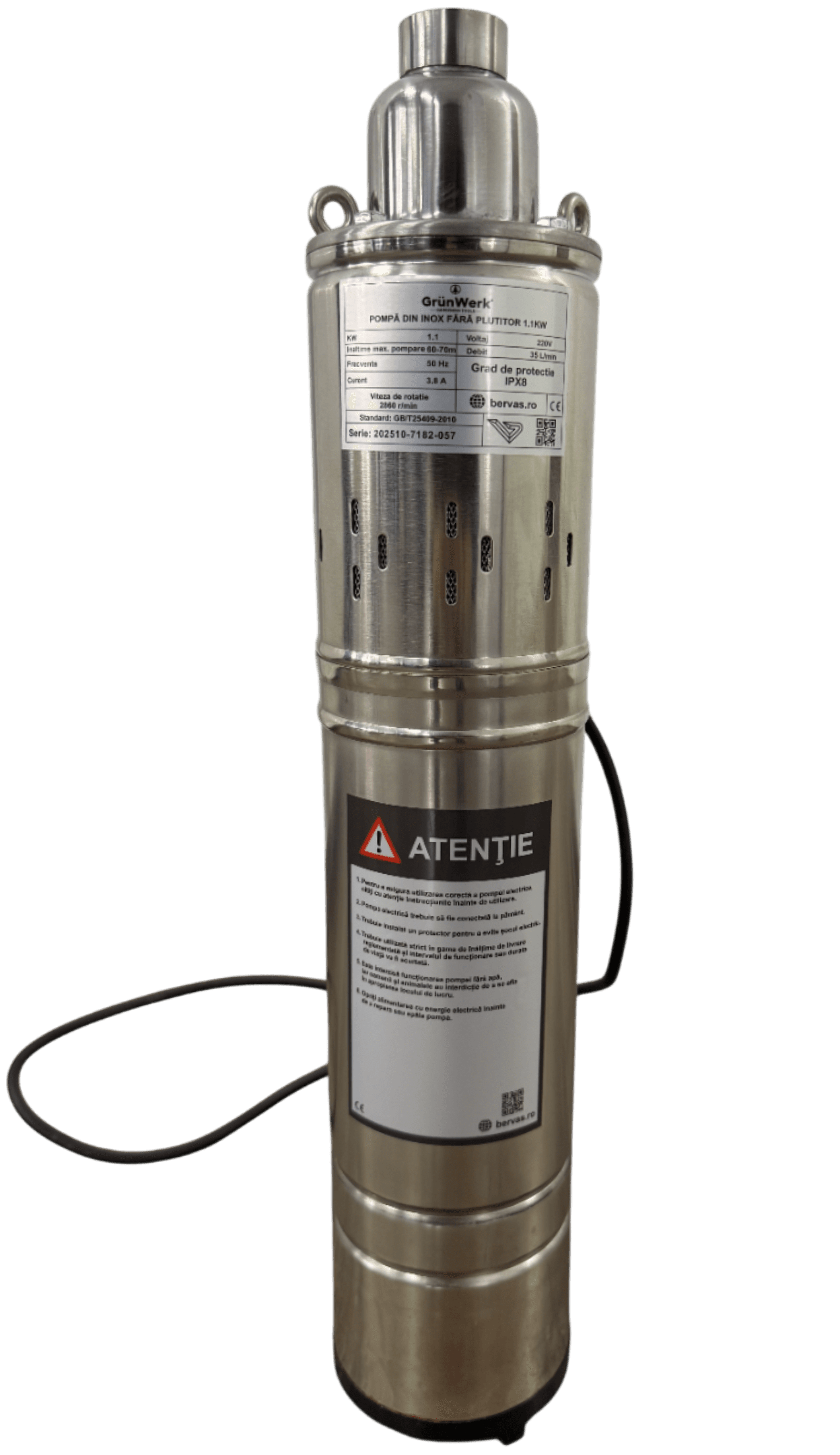 Pompa Inox 1.1kw cu Snec Fara Plutitor GW