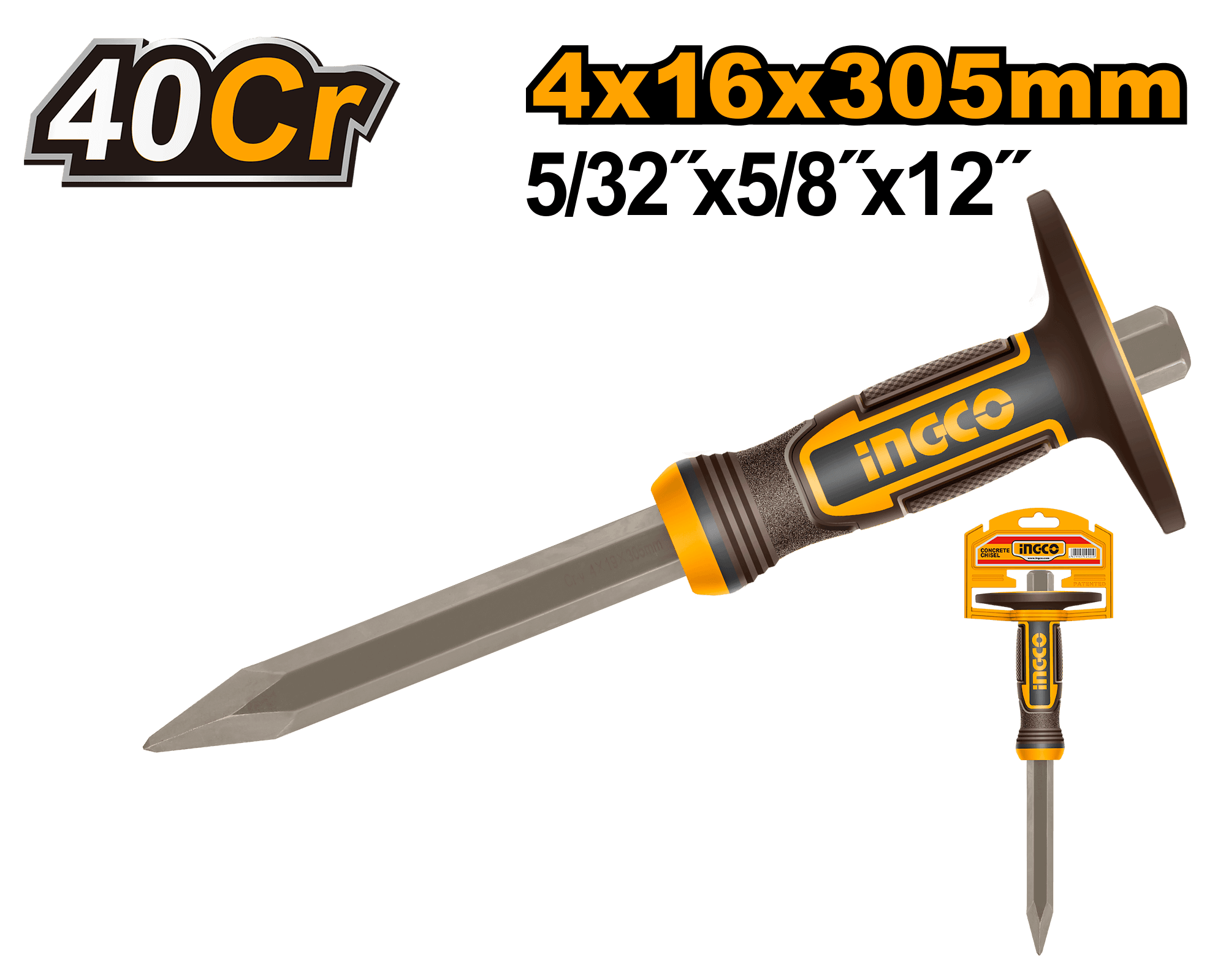 Spit cu Maner de Cauciuc 16x305mm