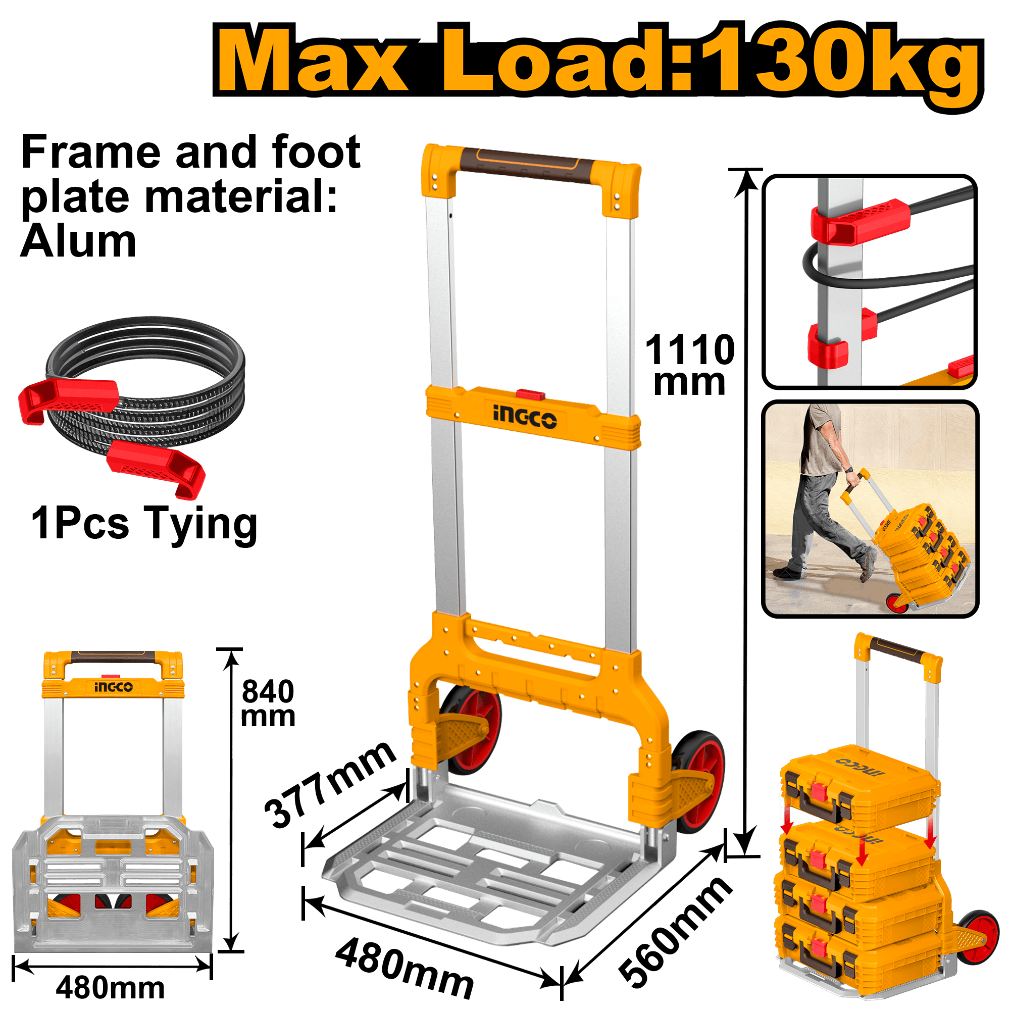 Carucior Foldabil pentru Cutie Depozitare Modulara