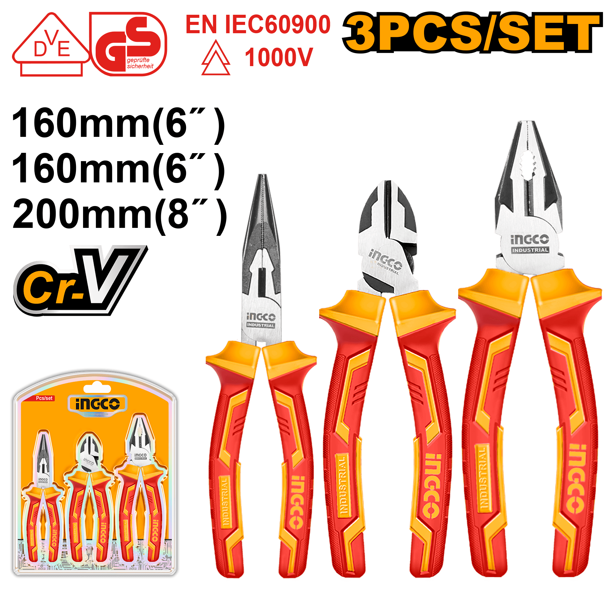 Patenti cu Maner Izolat Set 3buc