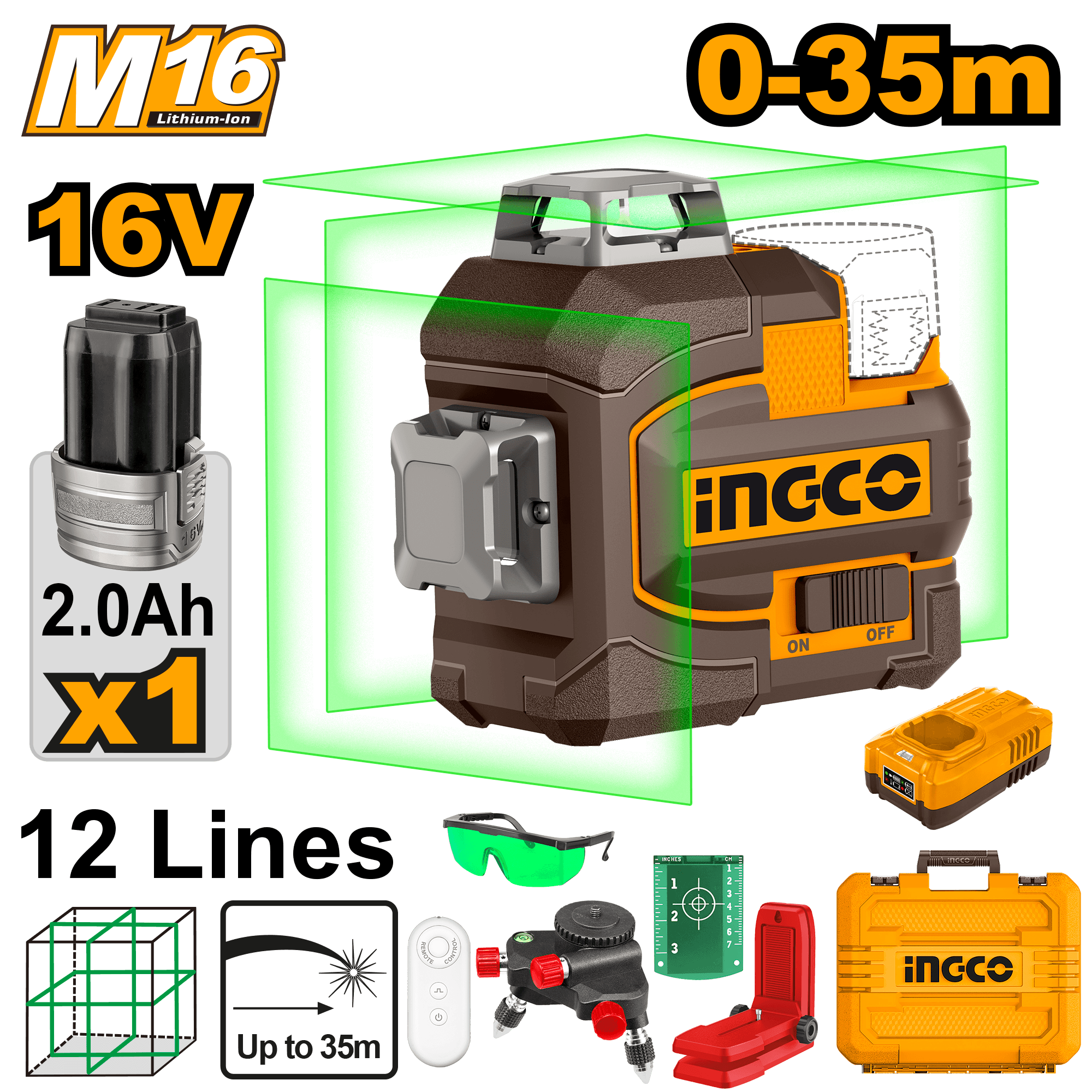 Nivela cu Laser 16V 0-35m