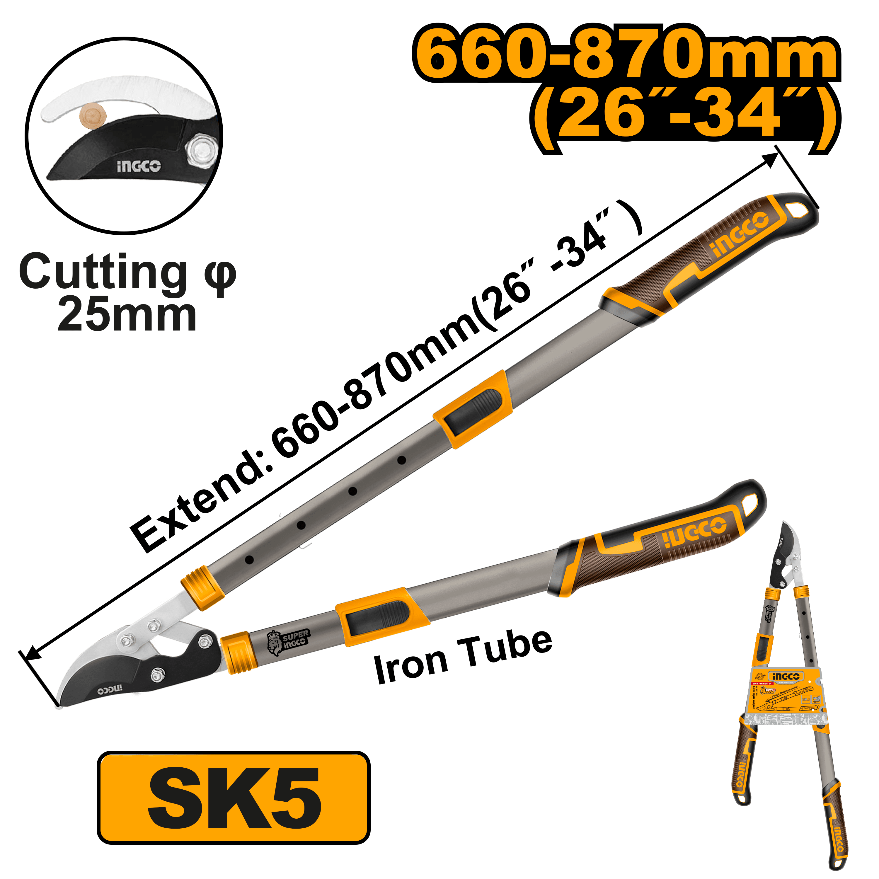 Foarfeca pentru Pomi cu Maner Telescopic 660-870mm