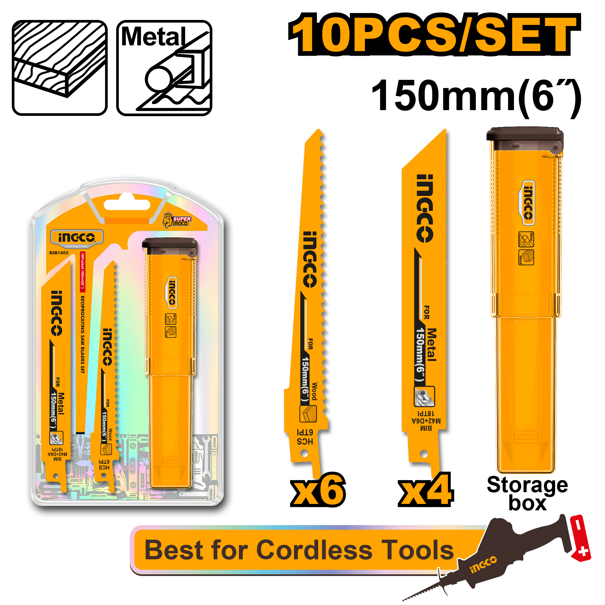 Panza Fierastrau Sabie Metal Lemn 150mm Set 10buc 