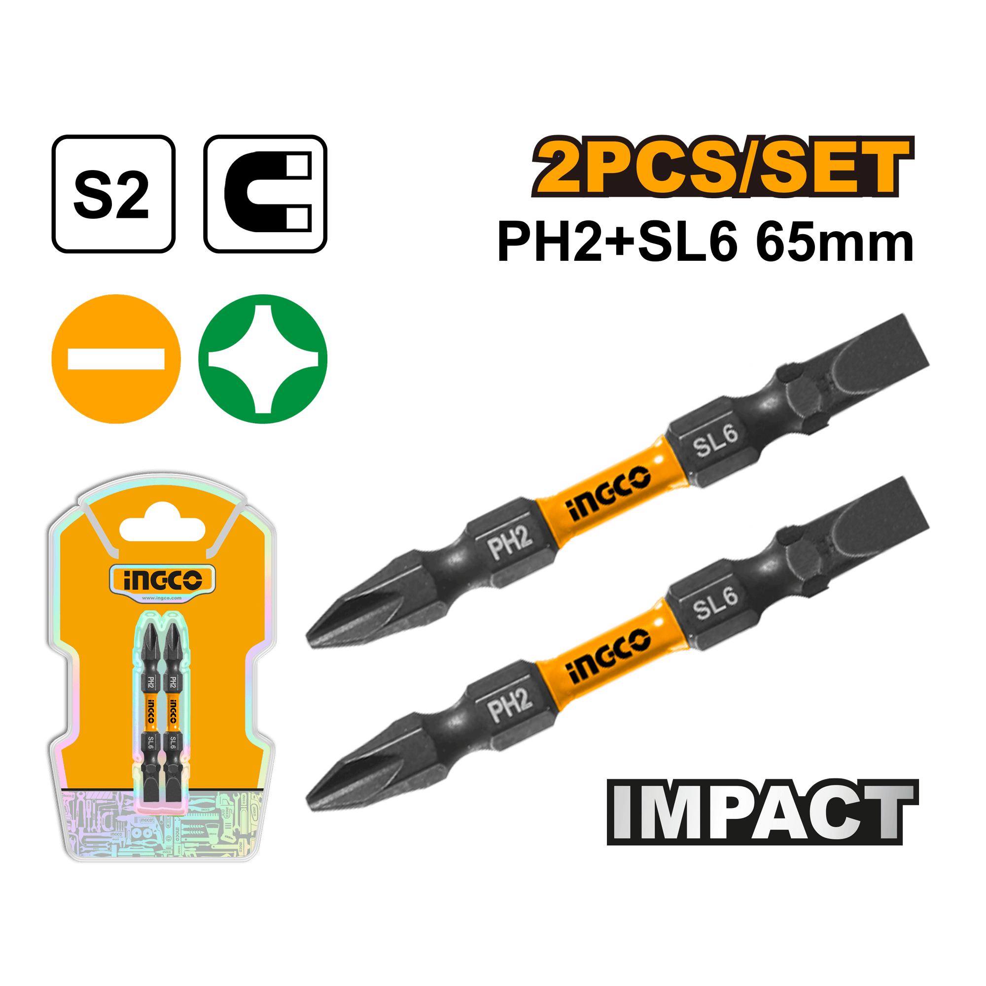 Set Biti PH2 + SL6 Combinat Impact 10buc