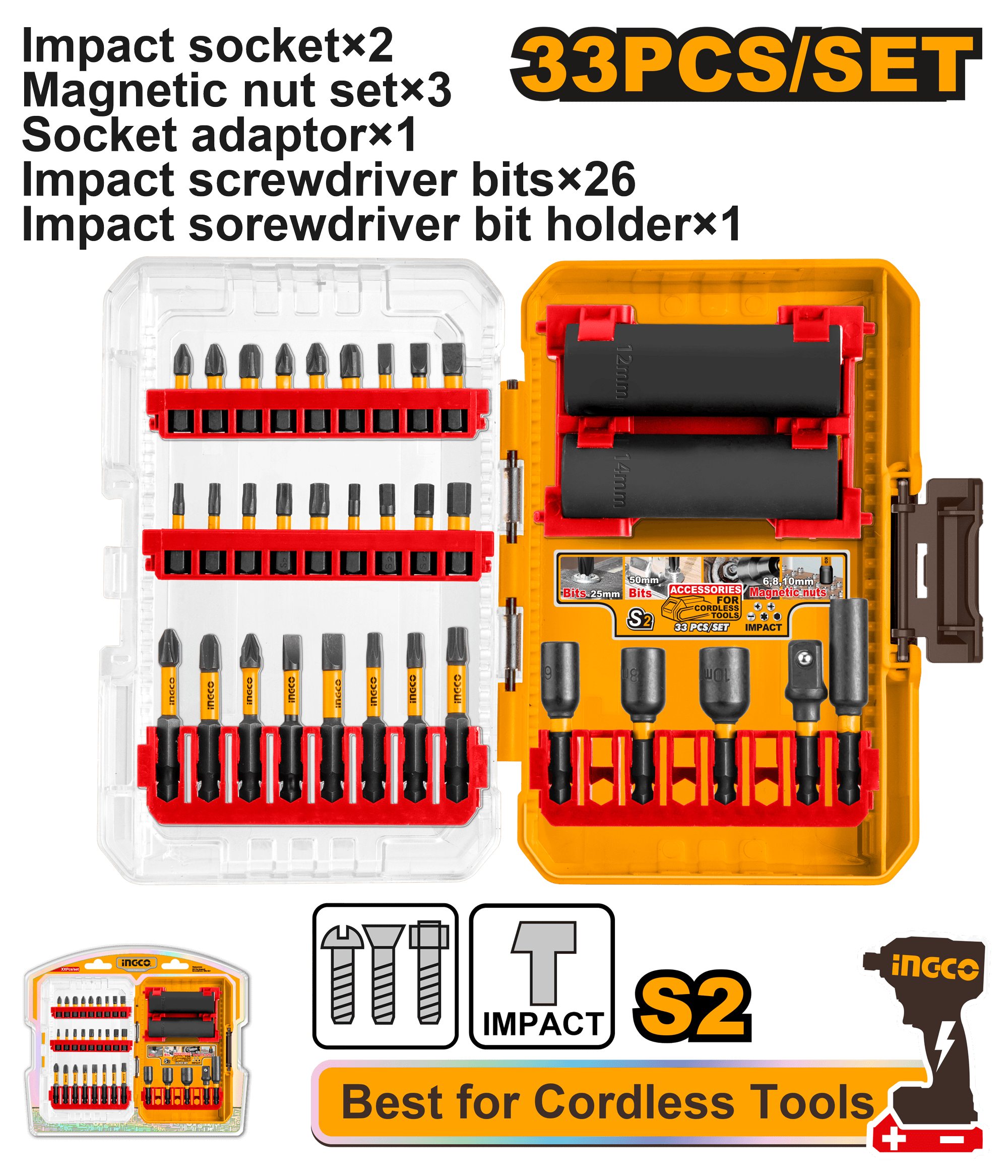 Set de Biti cu Impact 33buc