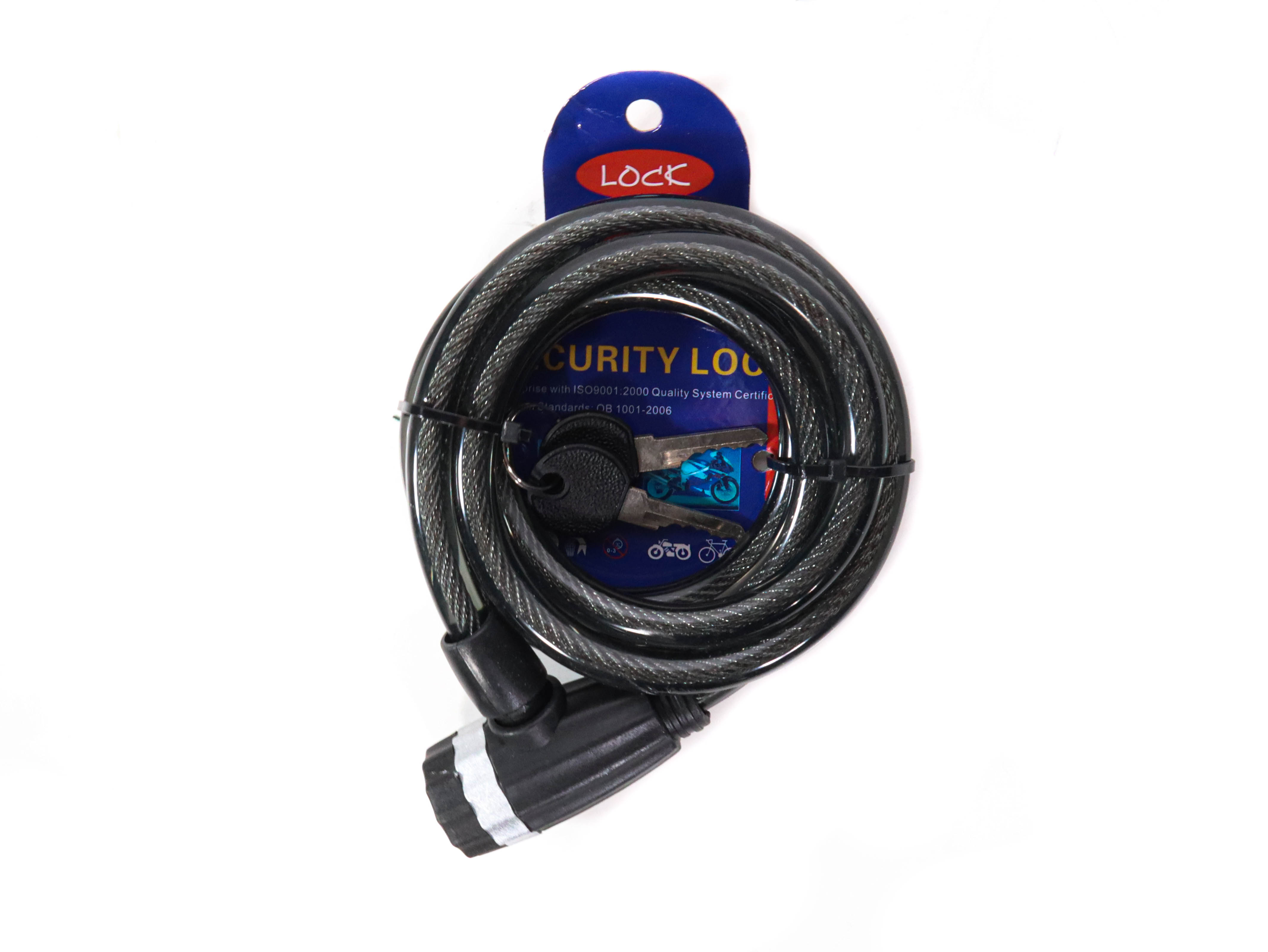 Antifurt Bicicleta cu Cheie 12mm/1.2m Negru