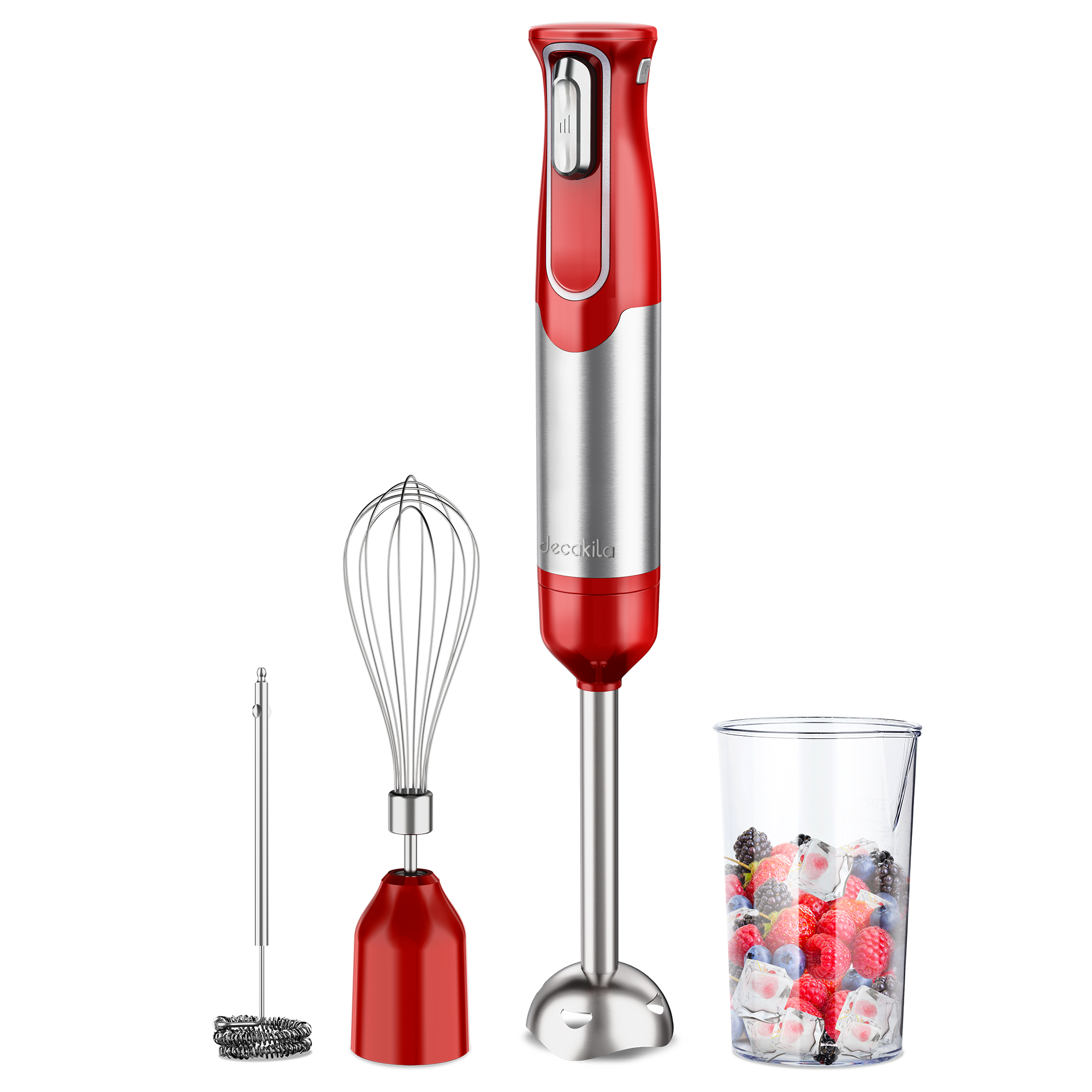 Blender Mixer cu Baterie 4 in 1 Negru/Inox