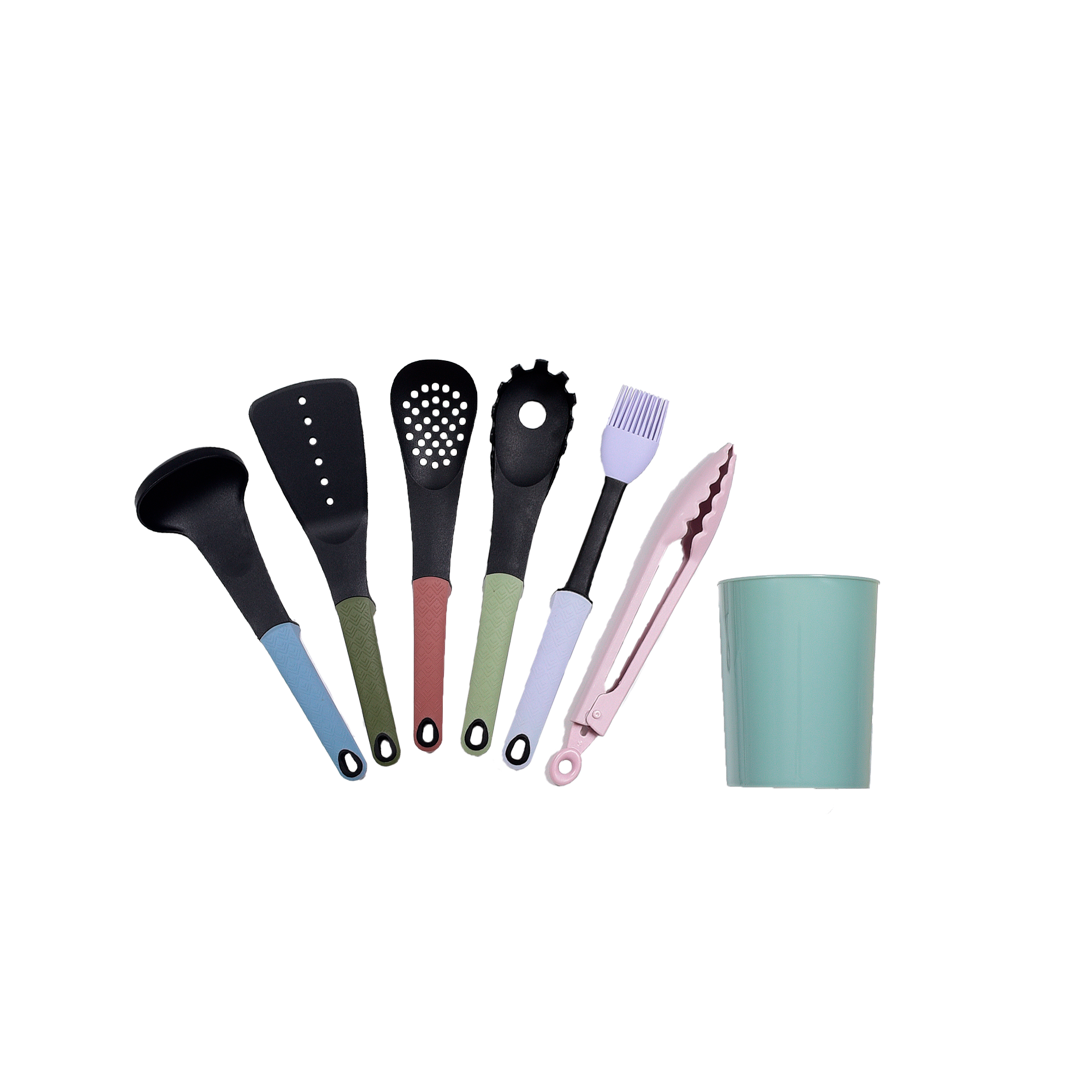 Set Ustensile Bucatarie Color cu Suport 7 buc