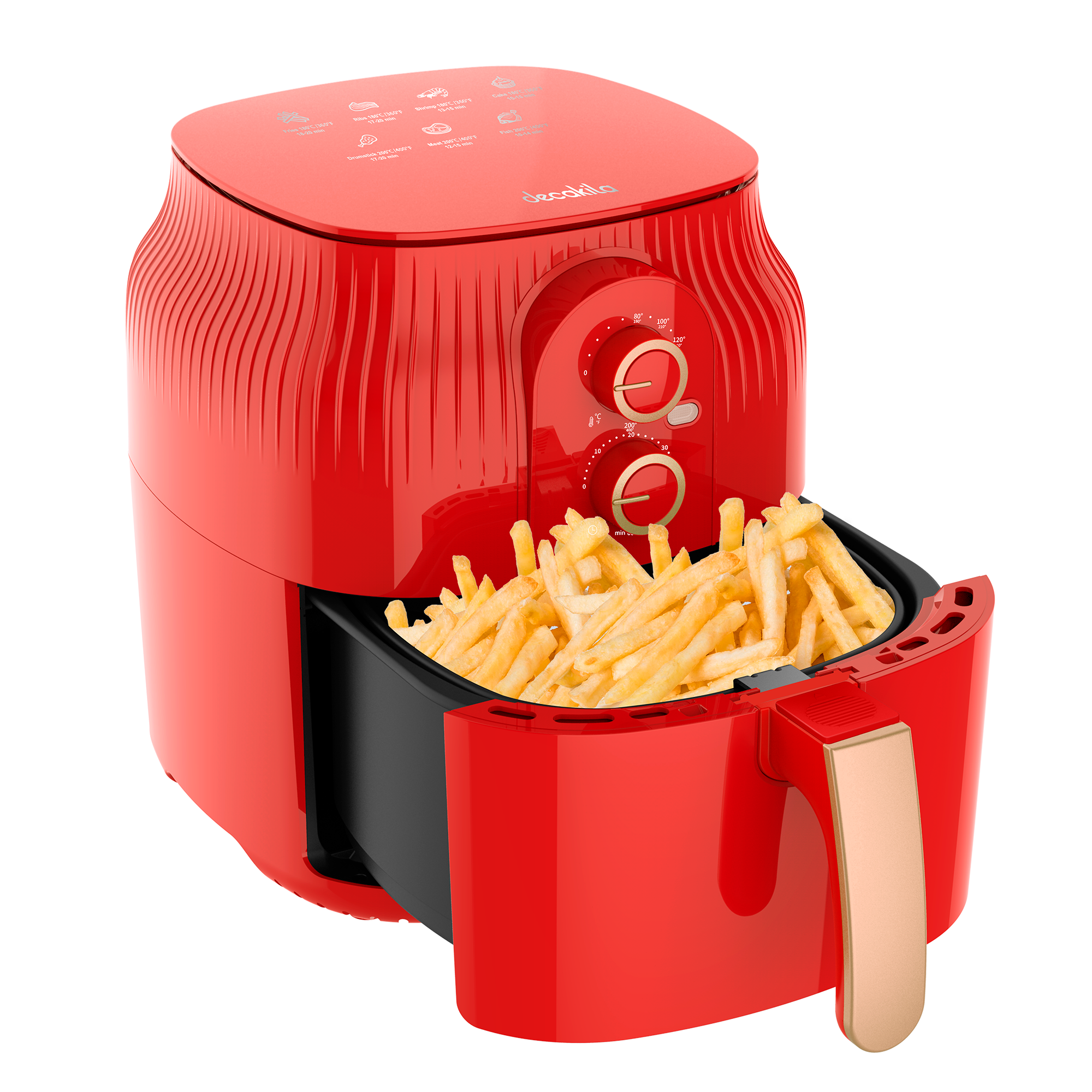 Friteuza cu Aer Cald 1400W 4.5L (Rosie)
