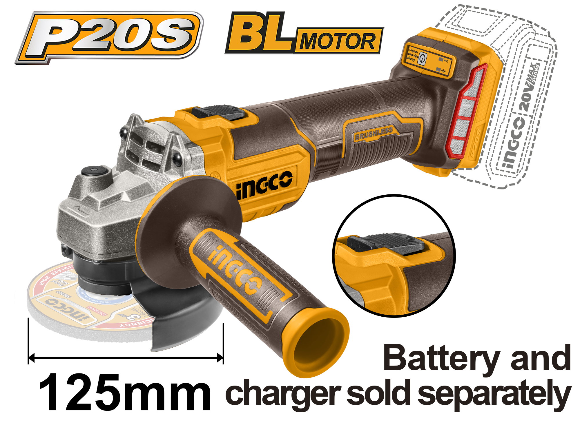 Flex Unghiular 20V 125mm Fara Baterie