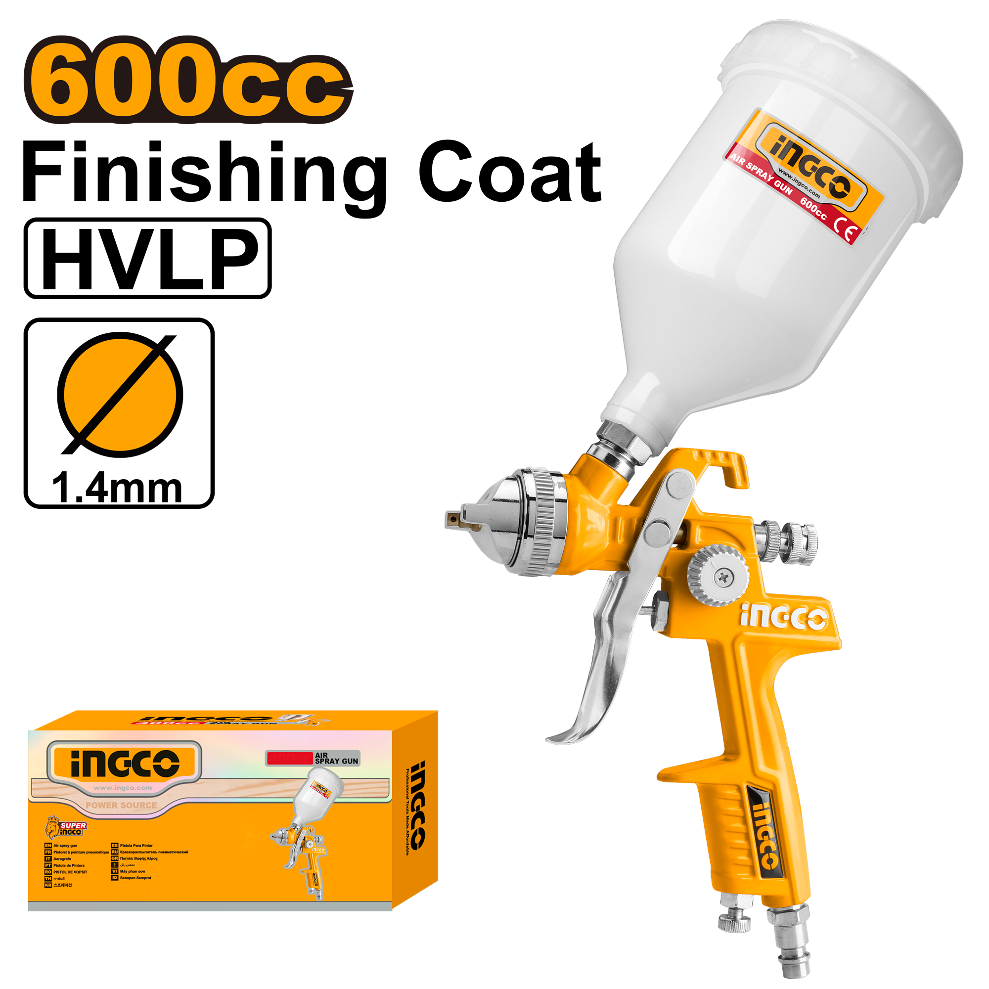 Pistol Vopsit HVLP Vas Plastic Sus 600cc