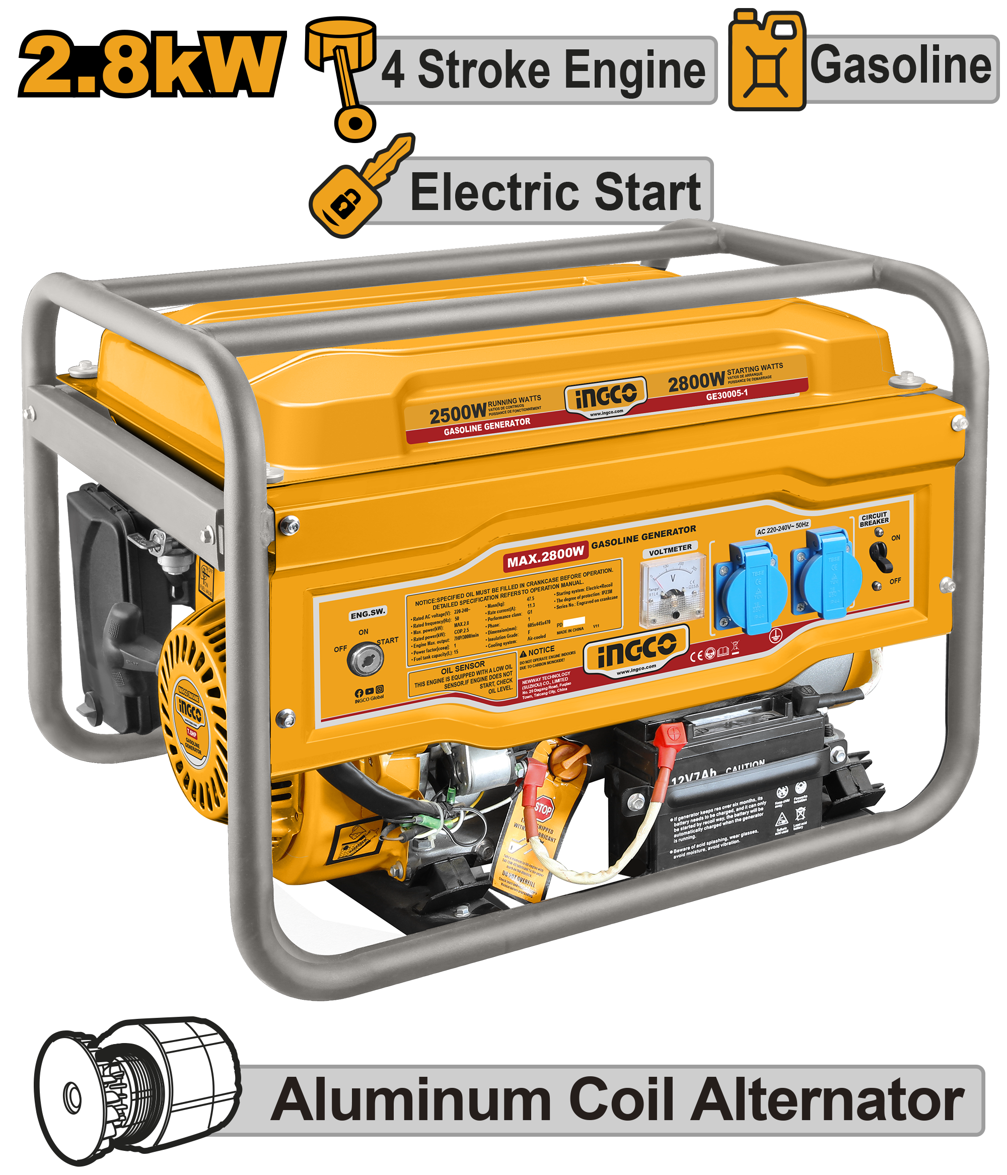 Generator 2,8KW cu Pornire Automata Motor 4 Timpi