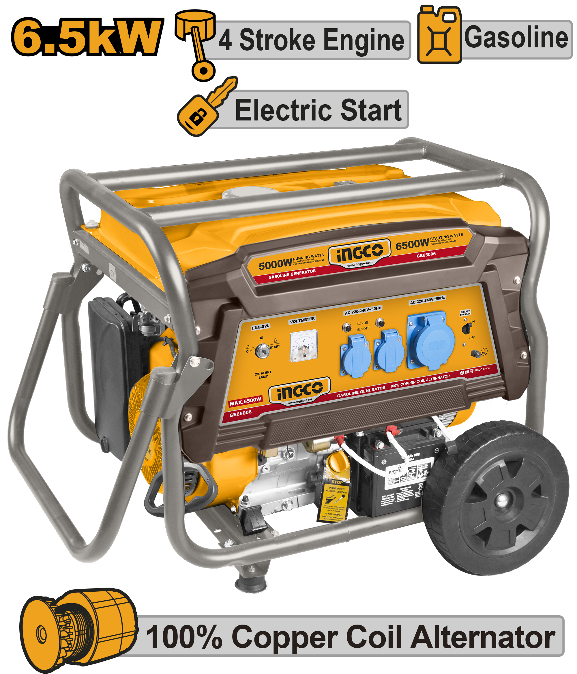Generator pe Benzina 6.5Kw cu Pornire Automata