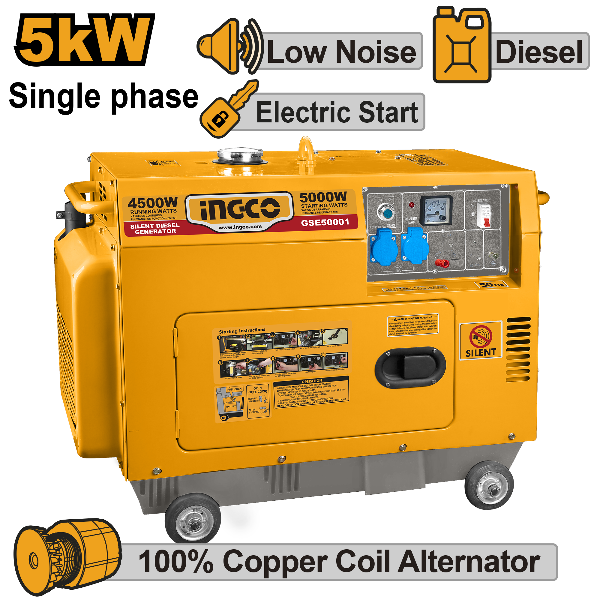 Generator 5KW - 220V Silent Diesel
