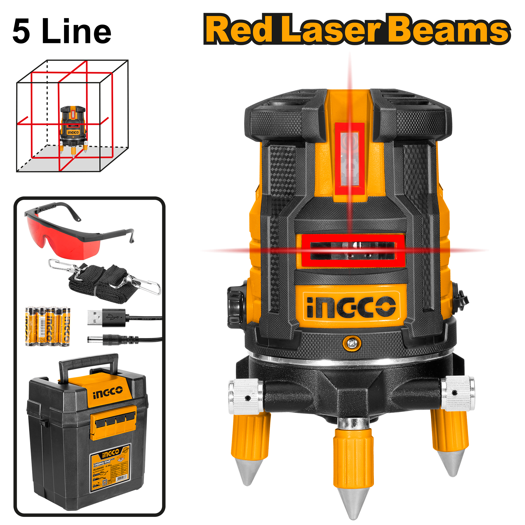 Nivela cu Laser Rosu Rotativa 360