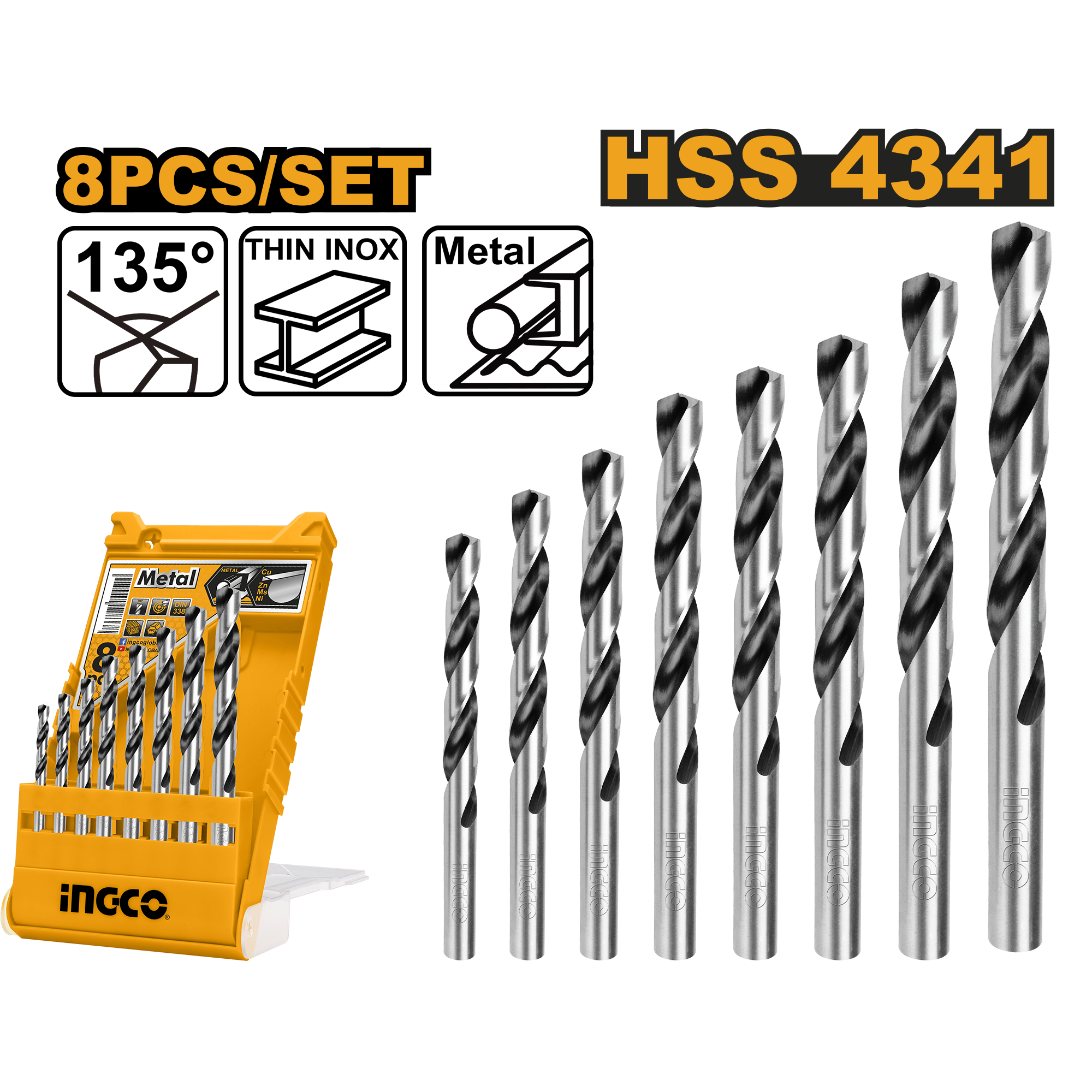 Set Burghie HSS Metal 8buc