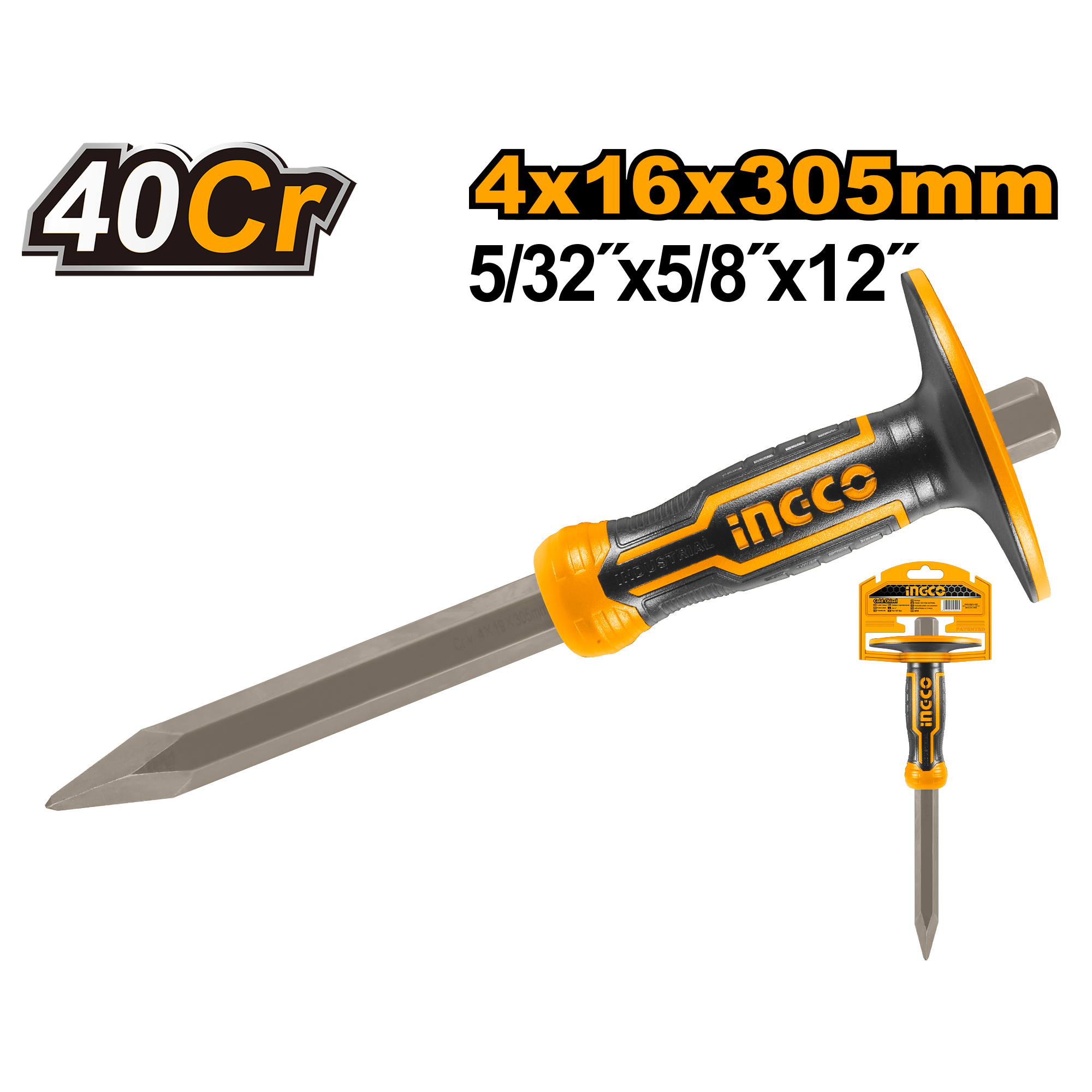 Spit cu Maner de Cauciuc 19x305mm