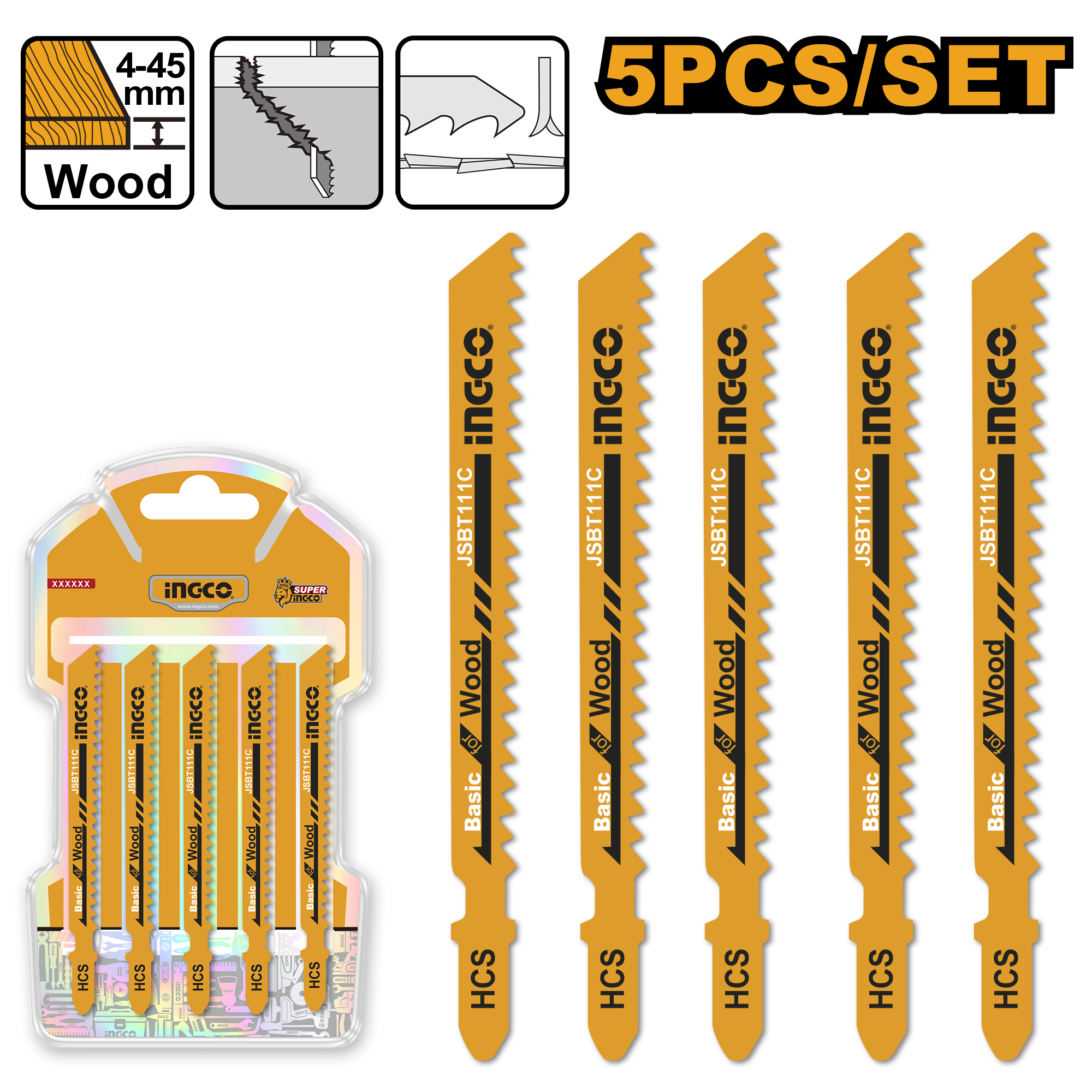 Panze Pendular Lemn Set 5buc