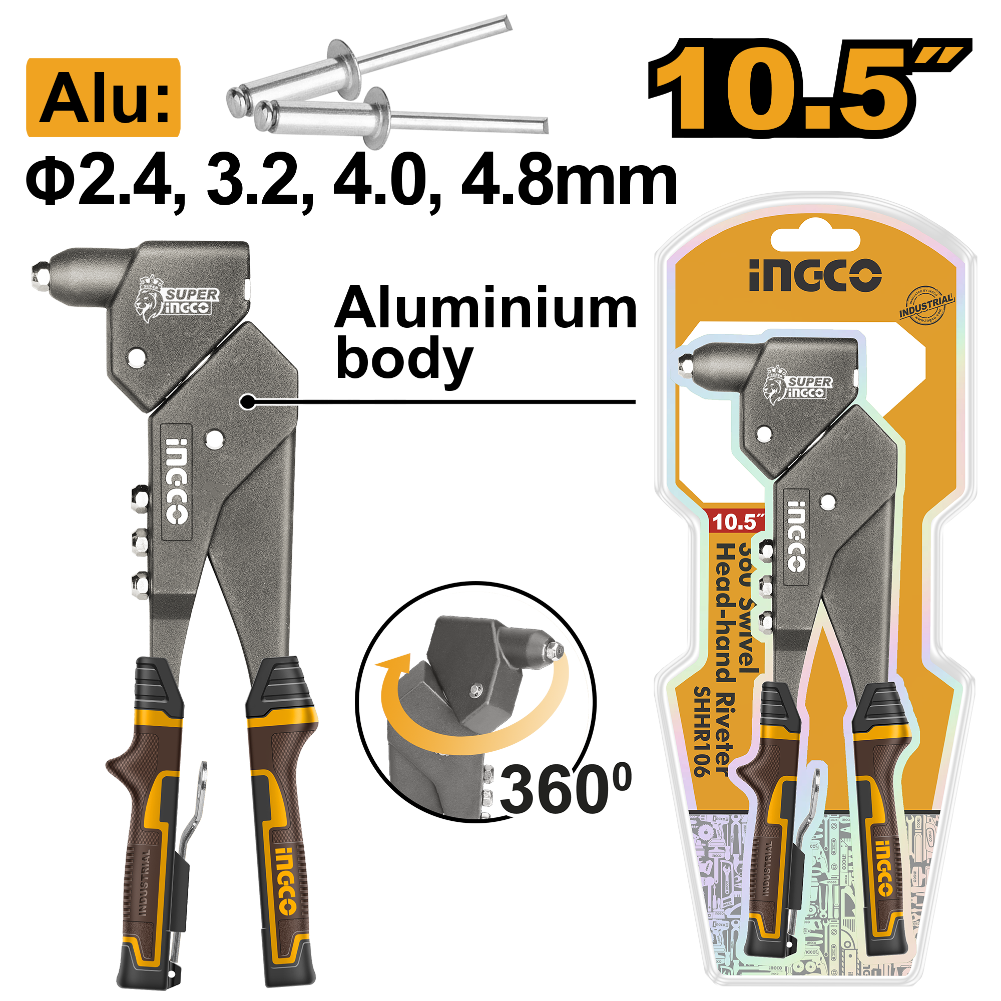 Cleste Popnituri 10.5" Cap Rotativ