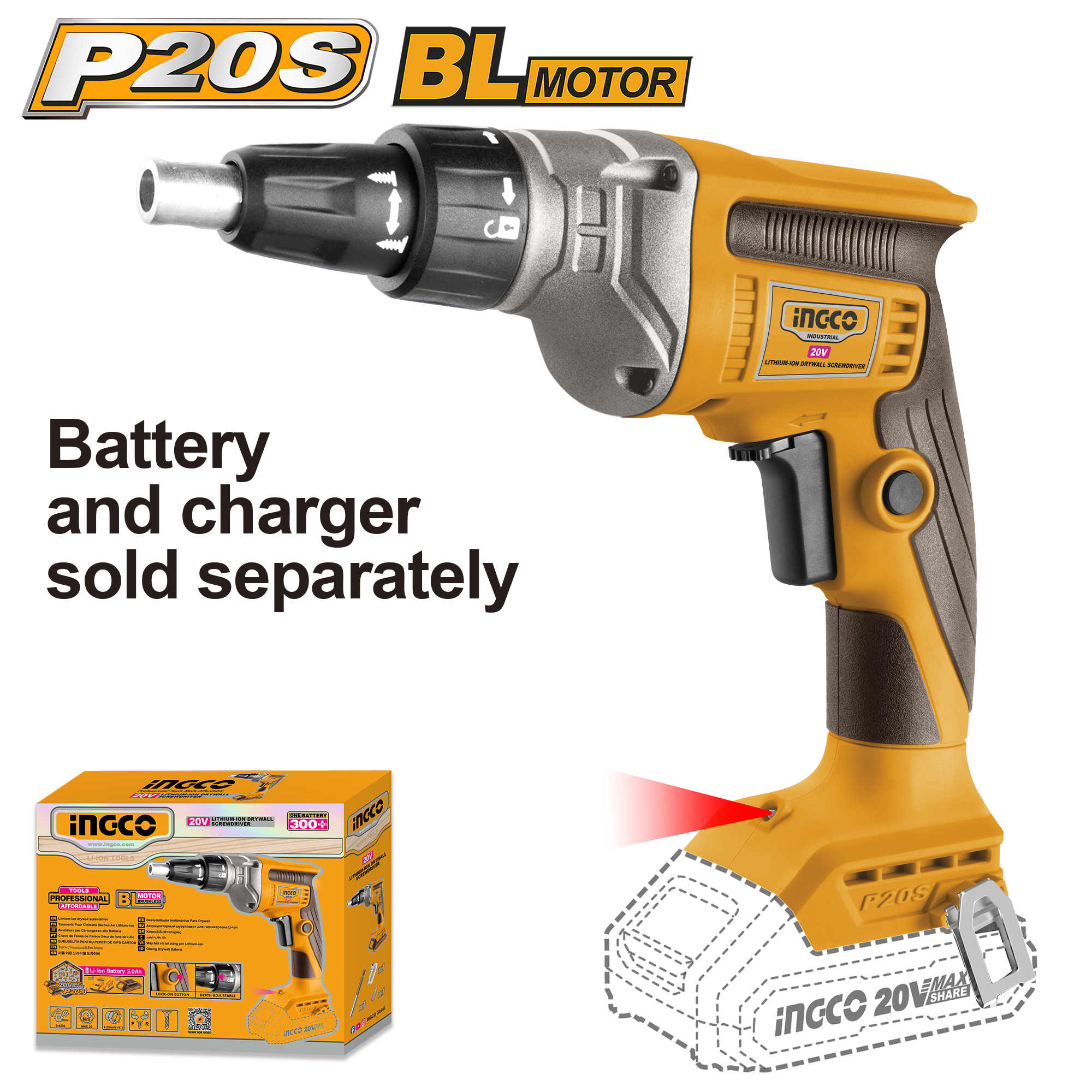 Bormasina 20V 1/4 pentru Rigips